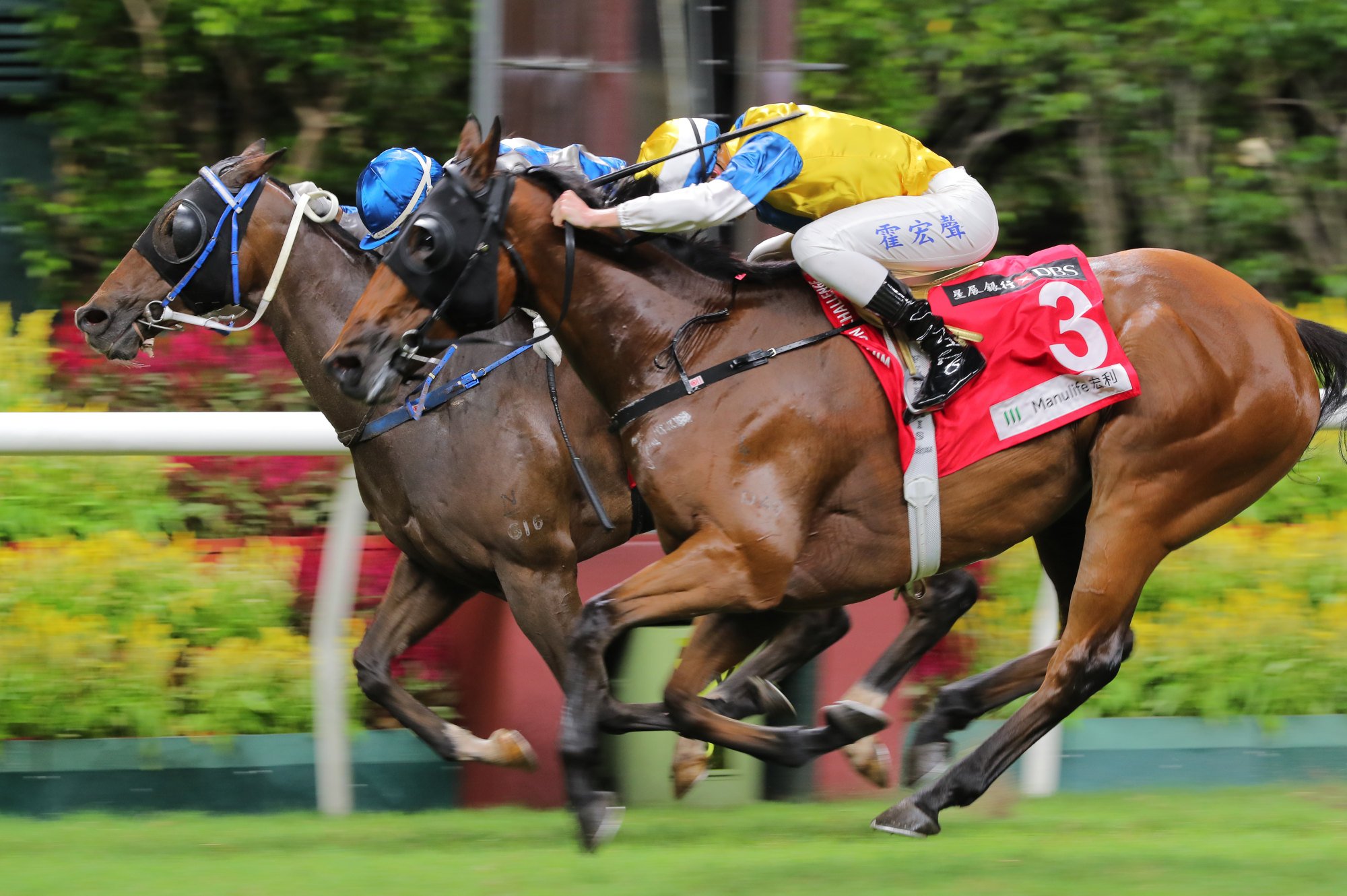 Xponential (outside) snatches victory under Luke Ferraris at Happy Valley in September.