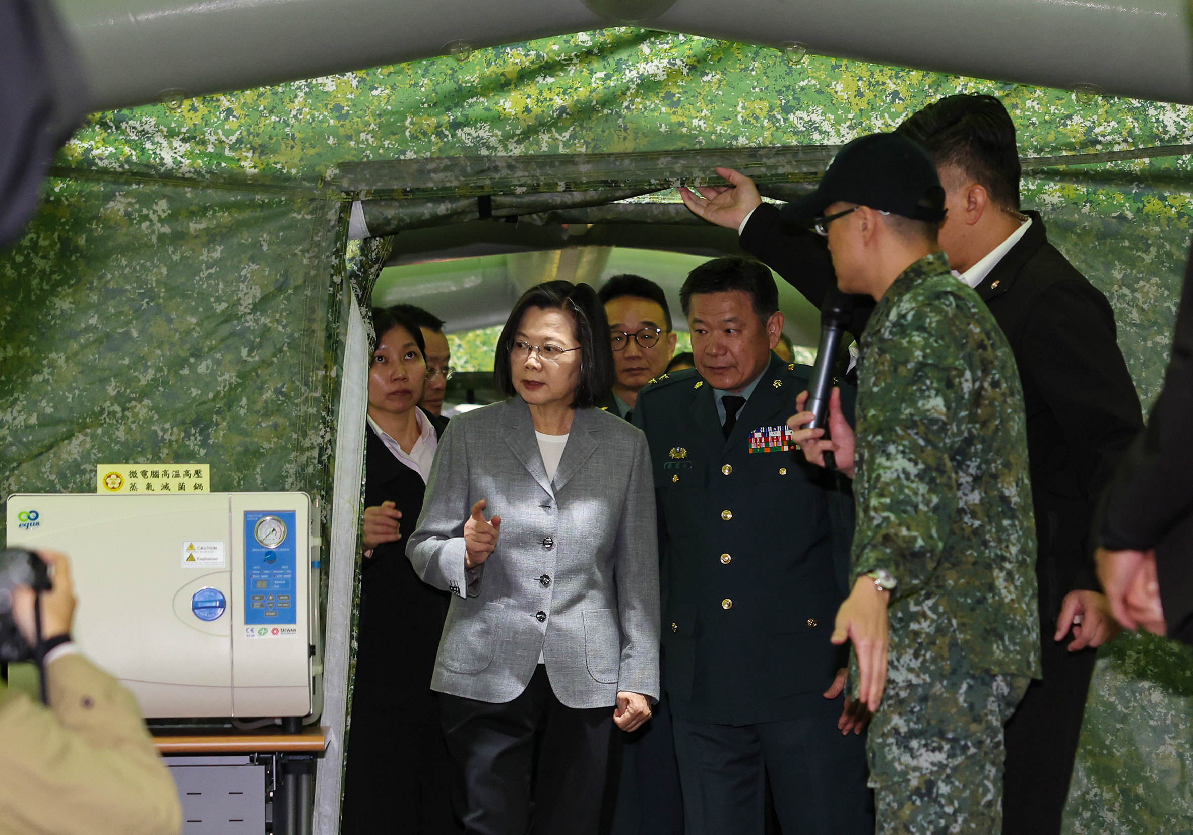 Taiwanese President Tsai Ing-wen visits the facility, which is modelled on similar training centres in the US. Photo: CNA