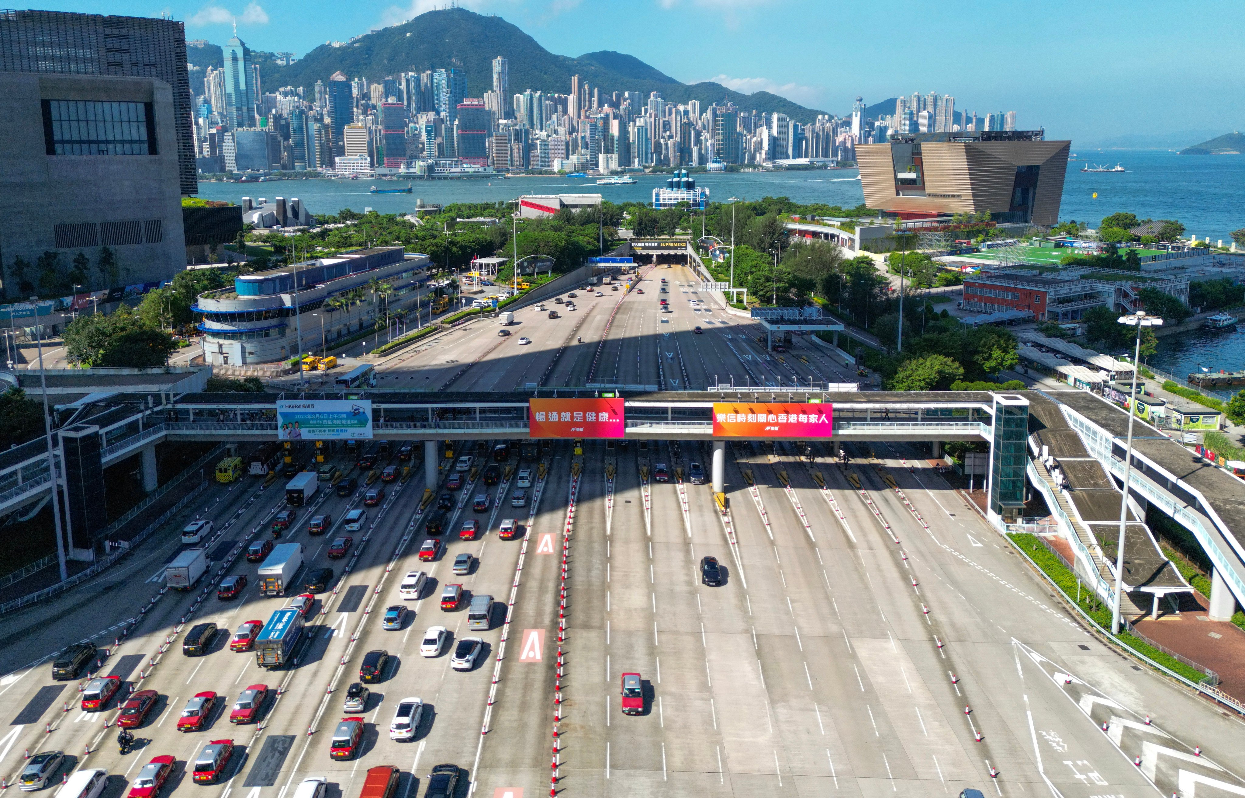 A view of the Western Harbour Tunnel on August 2. From December 17, time-varying tolls will be collected at Hong Kong’s three cross-harbour tunnels. Photo: May Tse 
