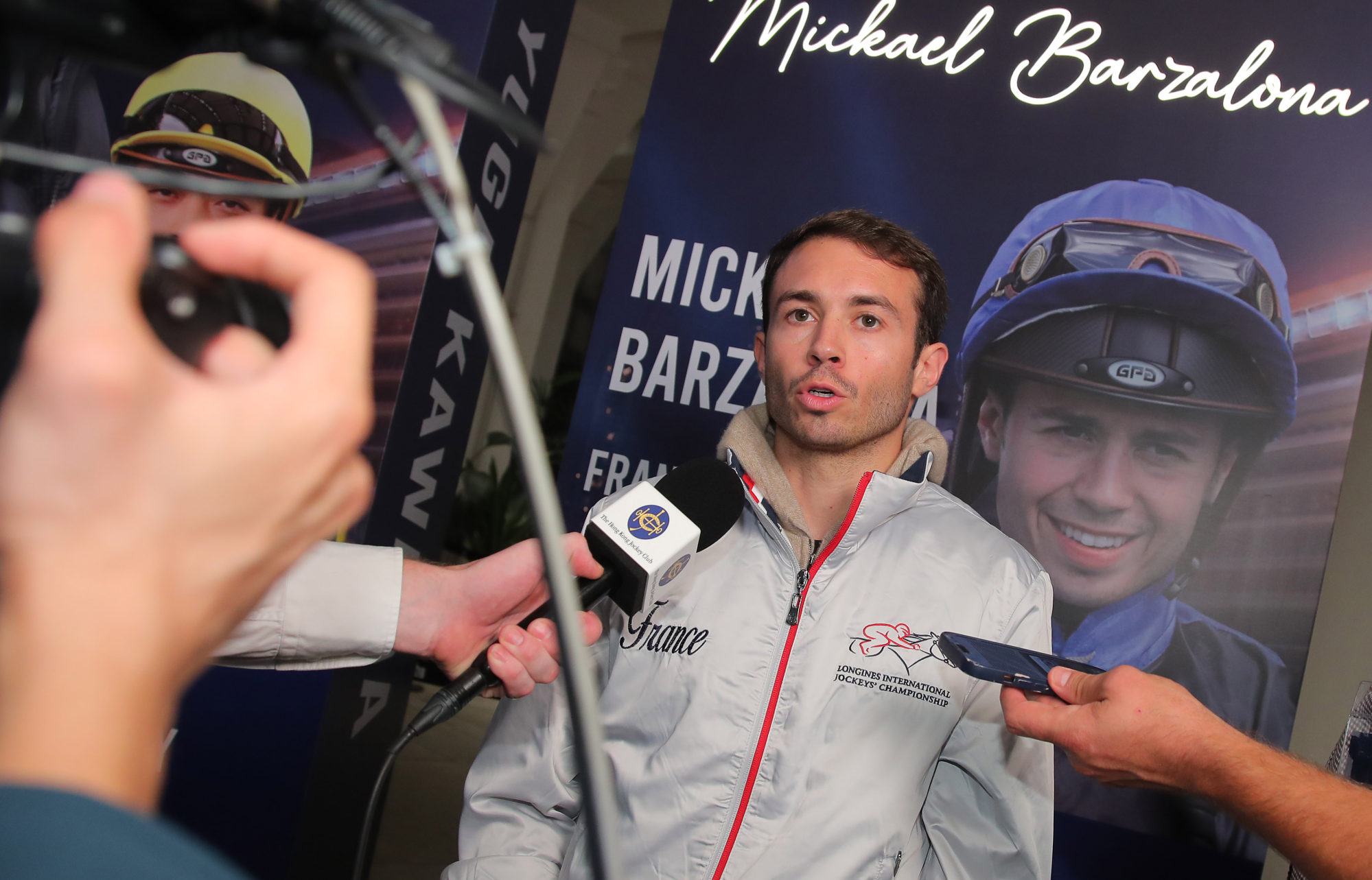 Mickael Barzalona chats to the press on Tuesday night. Mickael Barzalona chats to the press on Tuesday night.