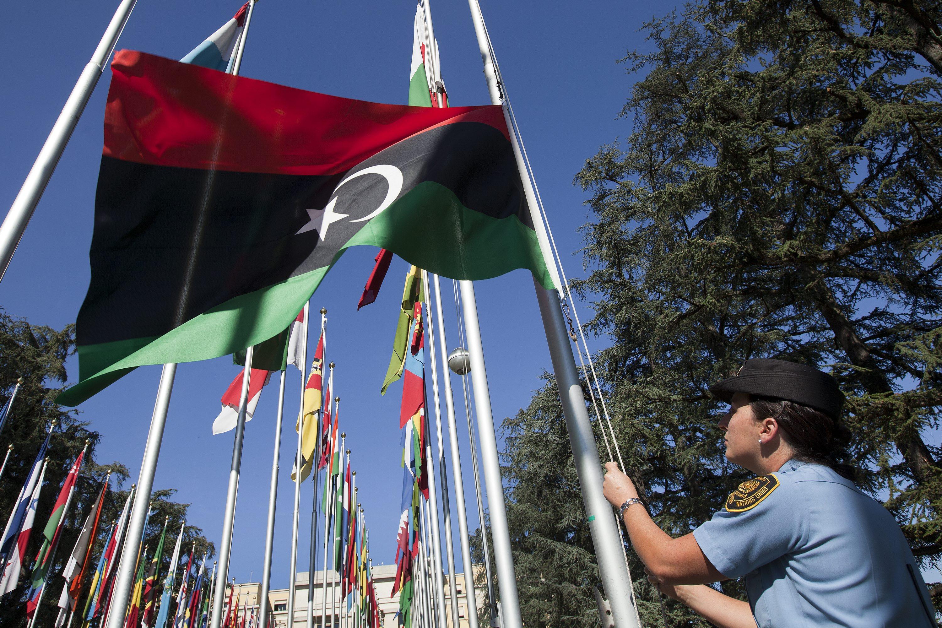 The Libyan flag. On Monday, authorities in Tripoli said they had dismantled an illegal gold mining network. Photo: AP 