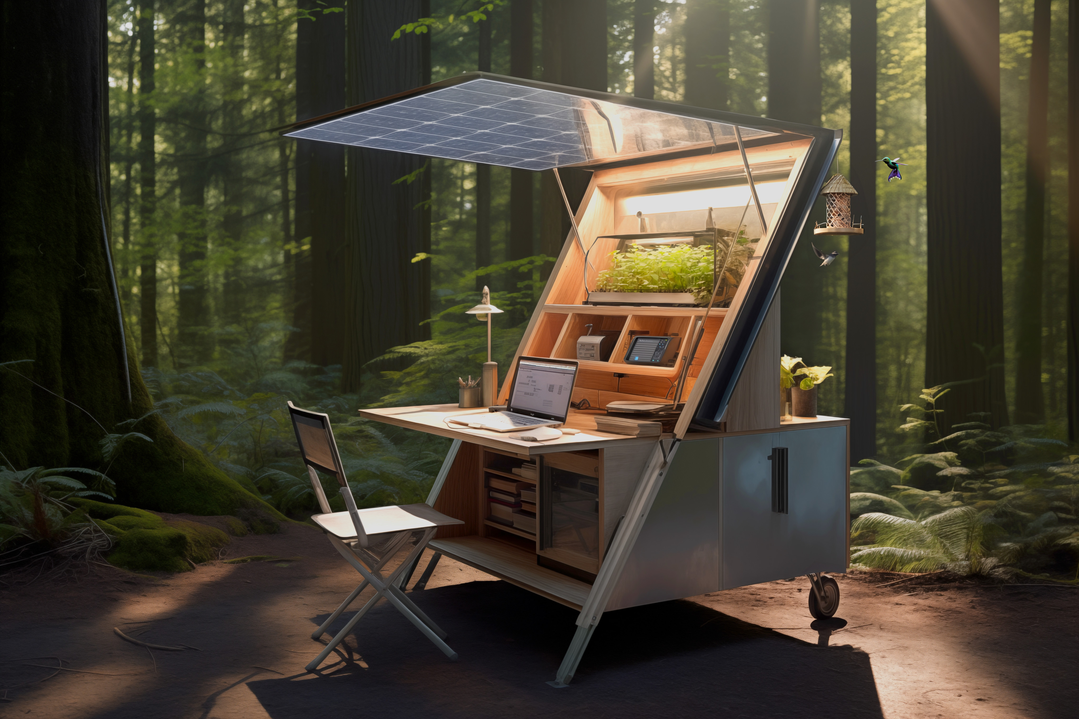 A new thing, outdoor desks can be Wi-fi enabled, with solar-powered chargers and features to protect users from the elements. Photo: Felipe Pacheco for WGSN