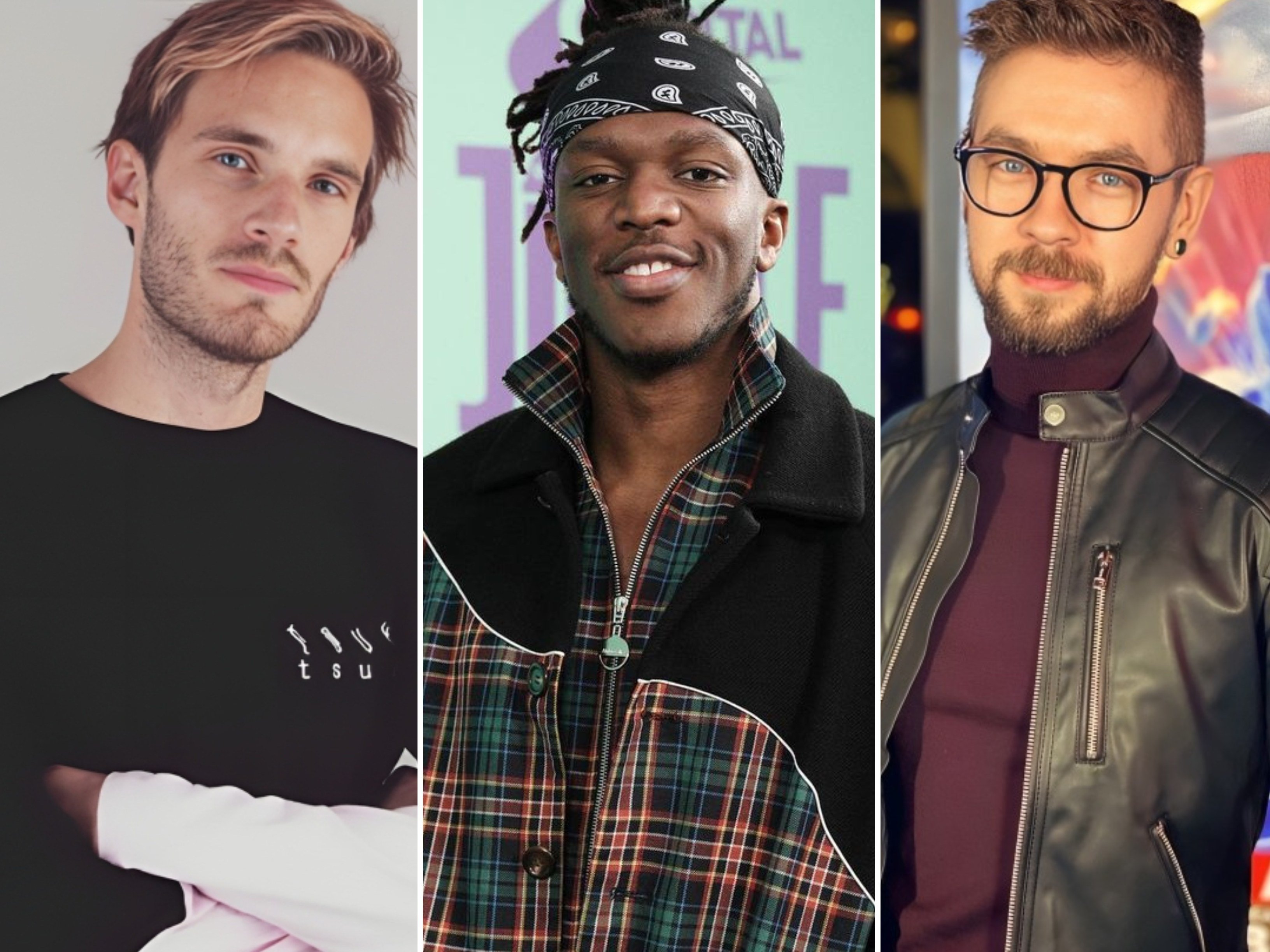 PewDiePie, KSI and Jacksepticeye are all YouTubers who have made big bucks off streaming and other income revenues. Photos: @jacksepticeye, @ksi @pewdiepie/Instagram