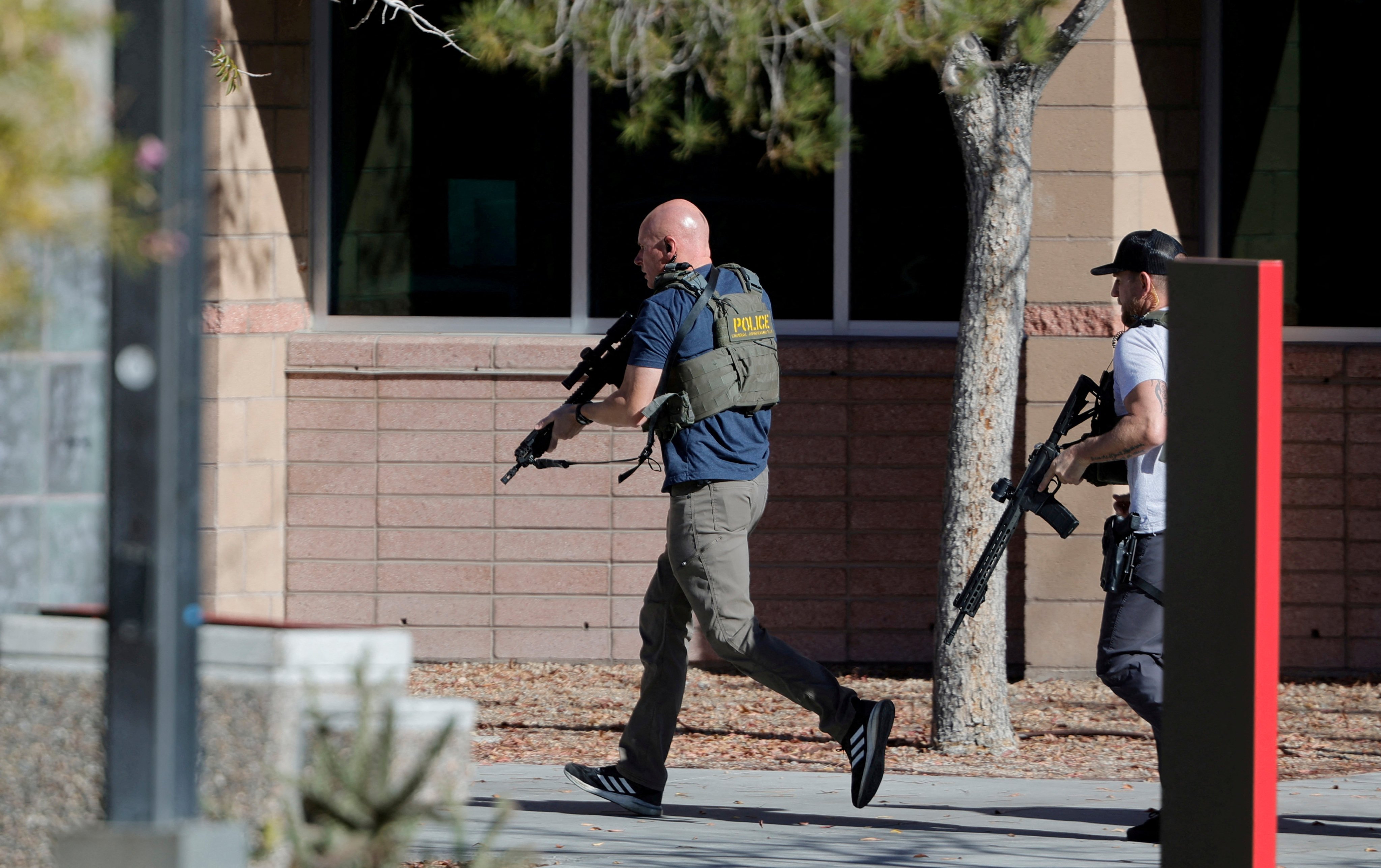 Law enforcement officers at the scene. Photo: Las Vegas Sun via Reuters