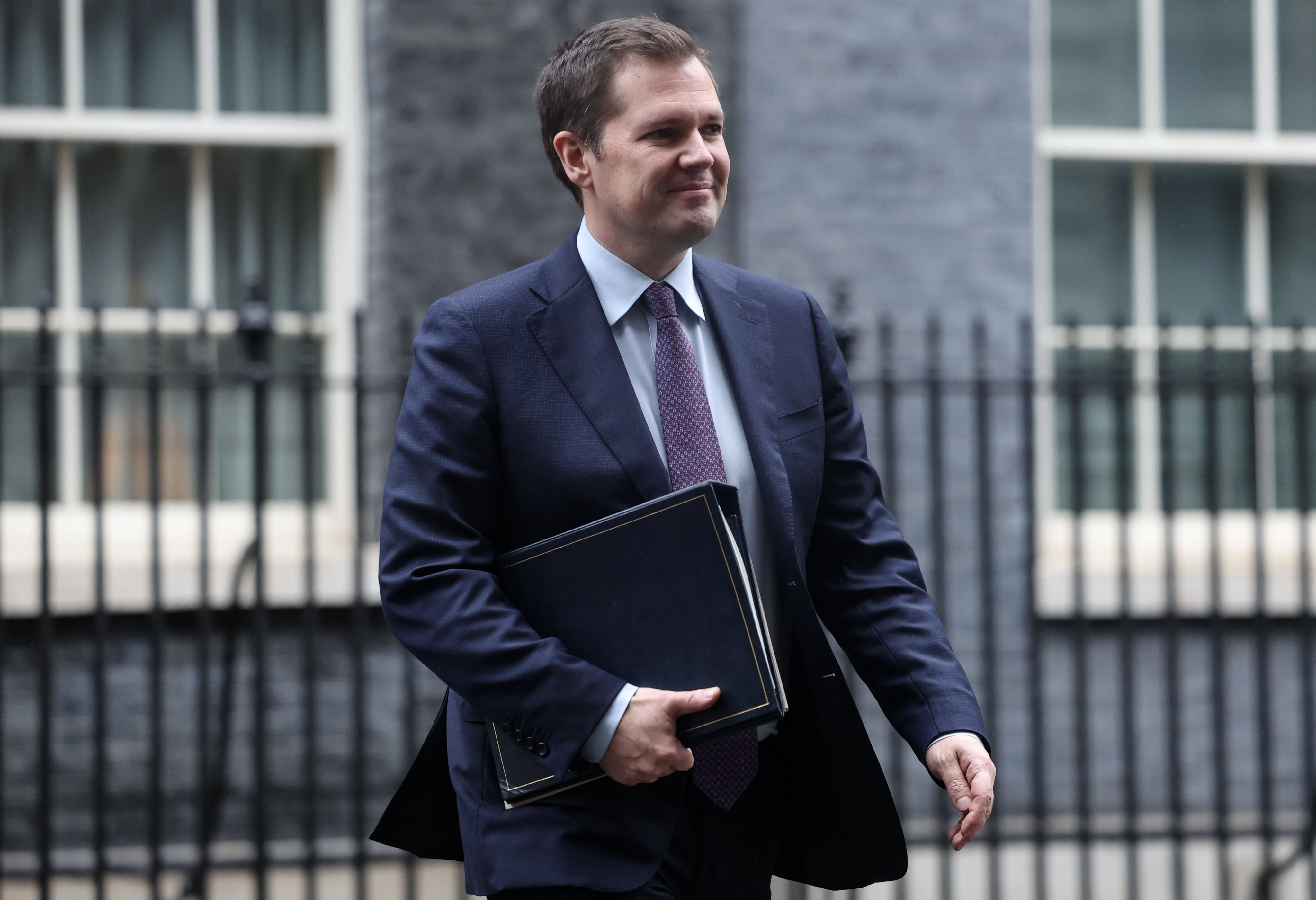 Britain’s Immigration Minister Robert Jenrick, heading to a Cabinet meeting at Downing Street in London on Tuesday. Photo: EPA-EFE