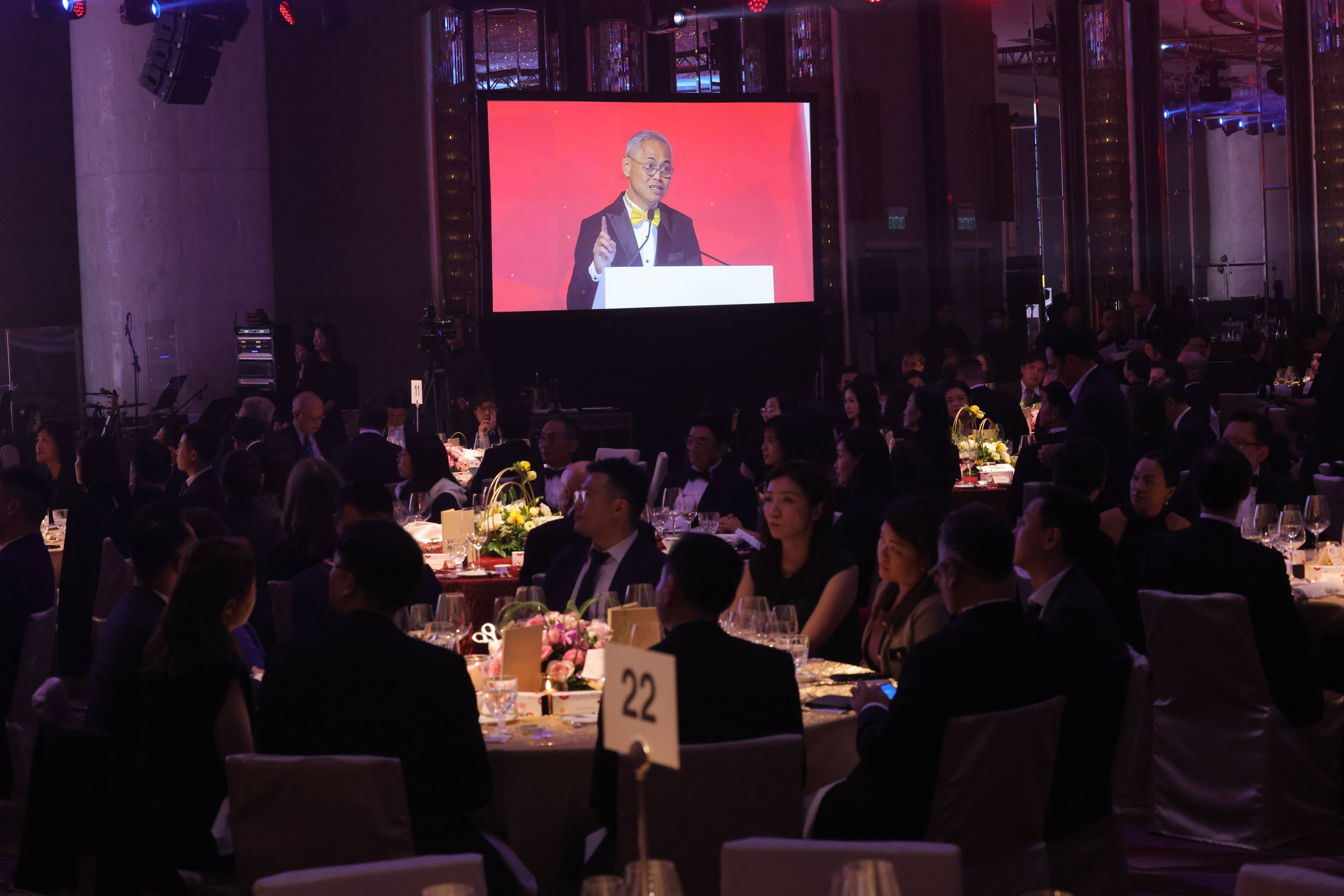 Ng Chee Choong, the Senior Vice-President and Managing Director of DHL Express Hong Kong and Macau, speaks at the annual gala dinner of the DHL-SCMP Hong Kong Business Awards on December 7, 2023. Photo: May Tse.