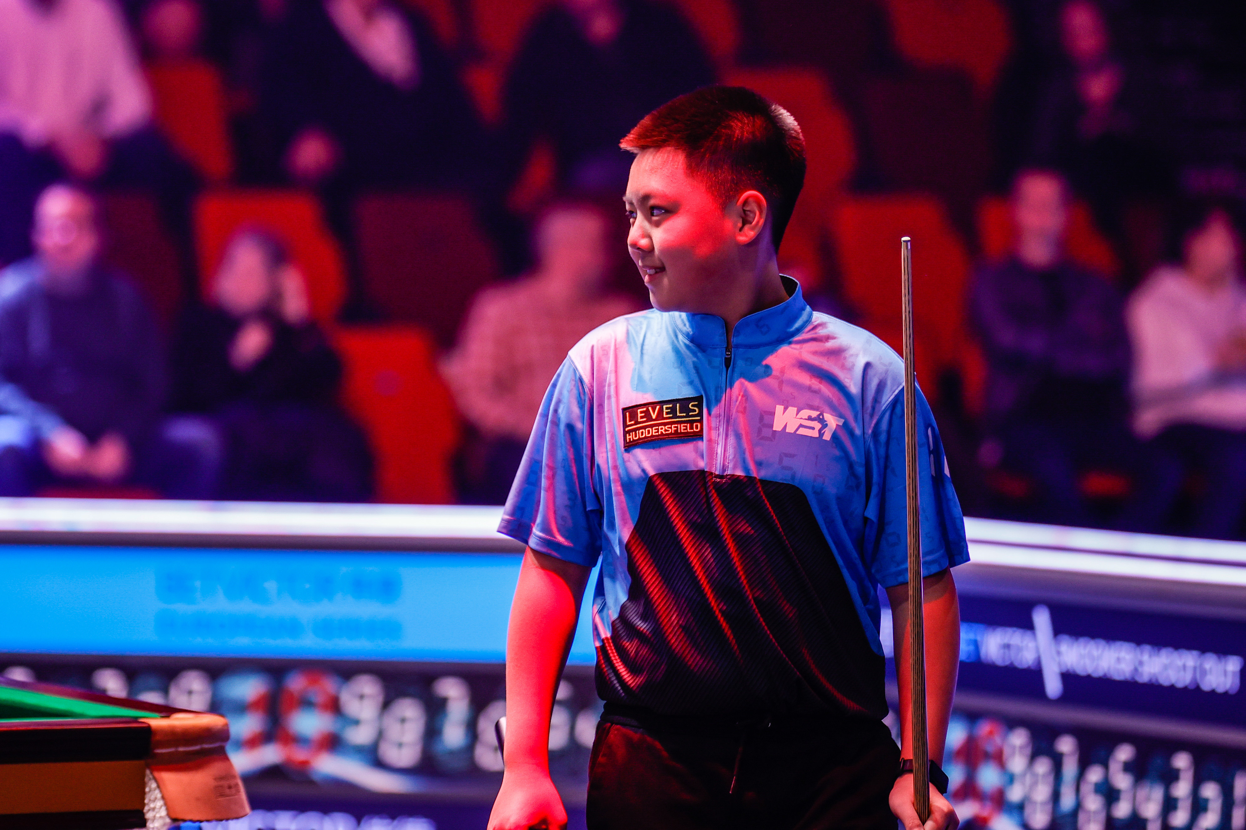 Shaun Liu in action during the World Snooker Tour event in Swansea. Photo: WST