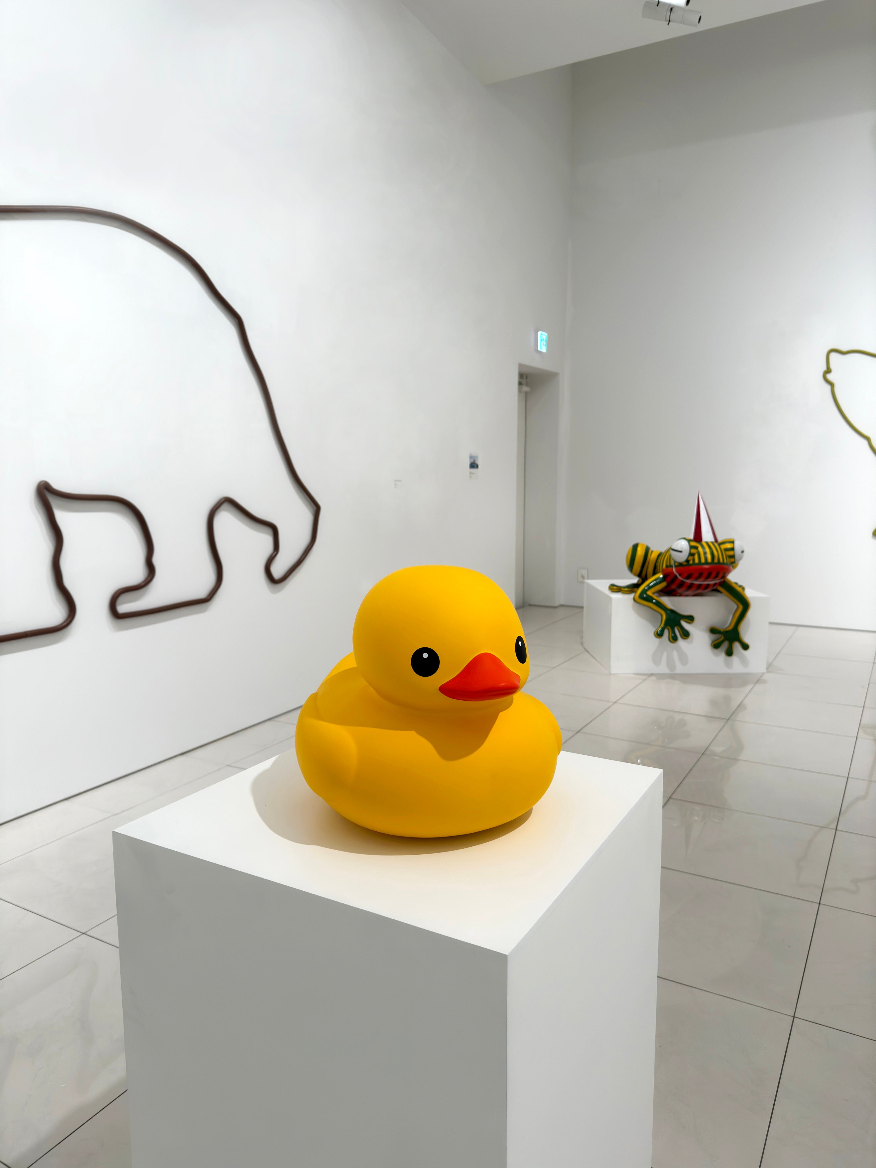 Dutch artist Florentijn Hofman’s scale model of “Rubber Duck” at Whitestone Gallery Seoul. Photo: Whitestone Gallery Seoul