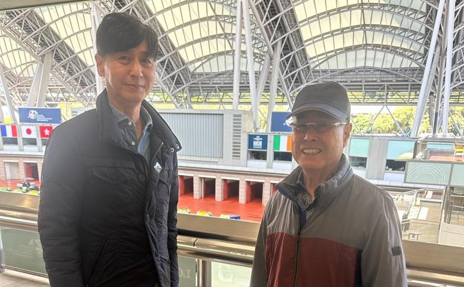 Yasutoshi and Yasuo Ikee at Sha Tin on Friday morning.