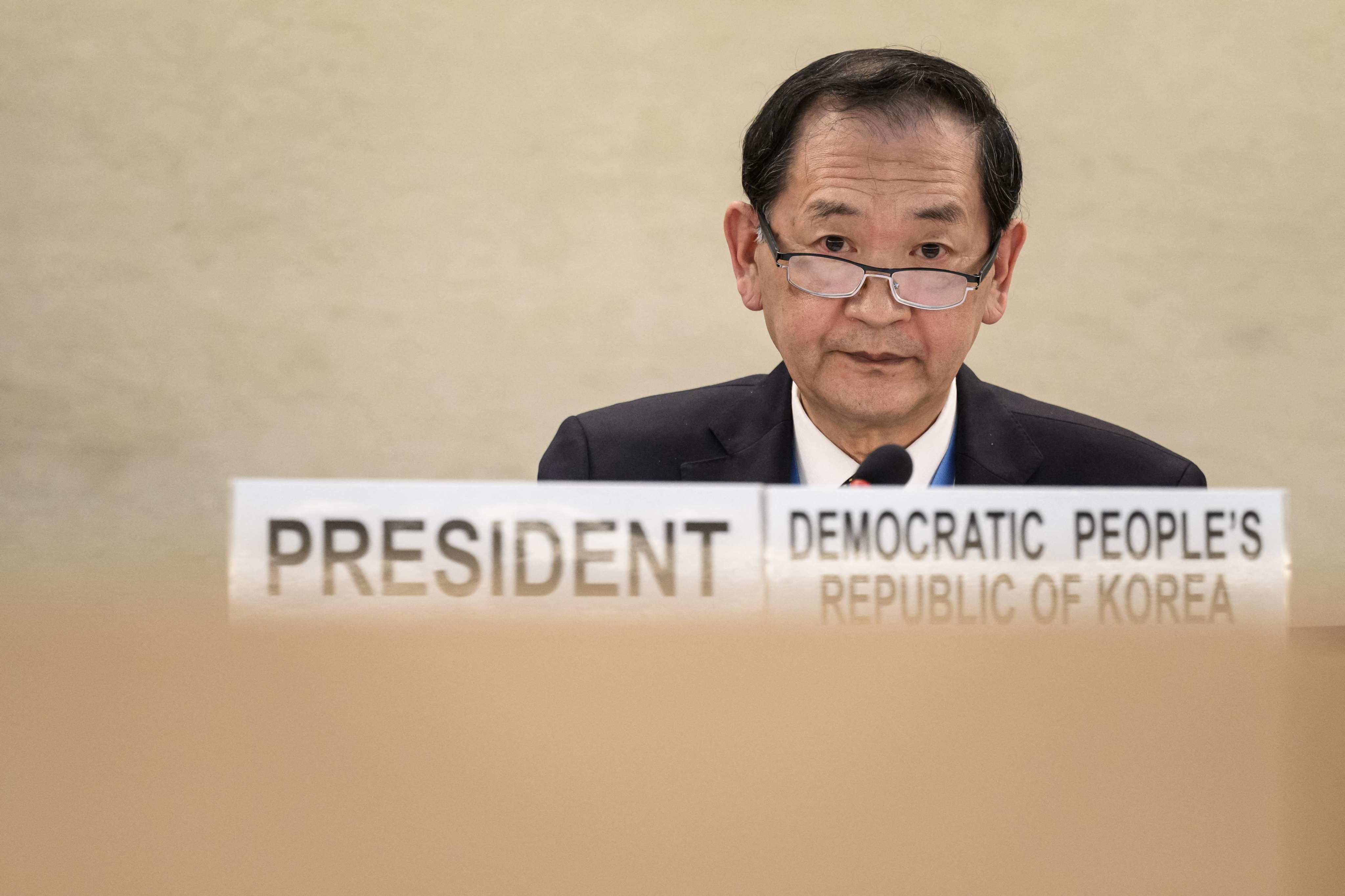 Han Tae-song, North Korea’s ambassador to the United Nations, in Geneva  in June 2022. Photo: AFP
