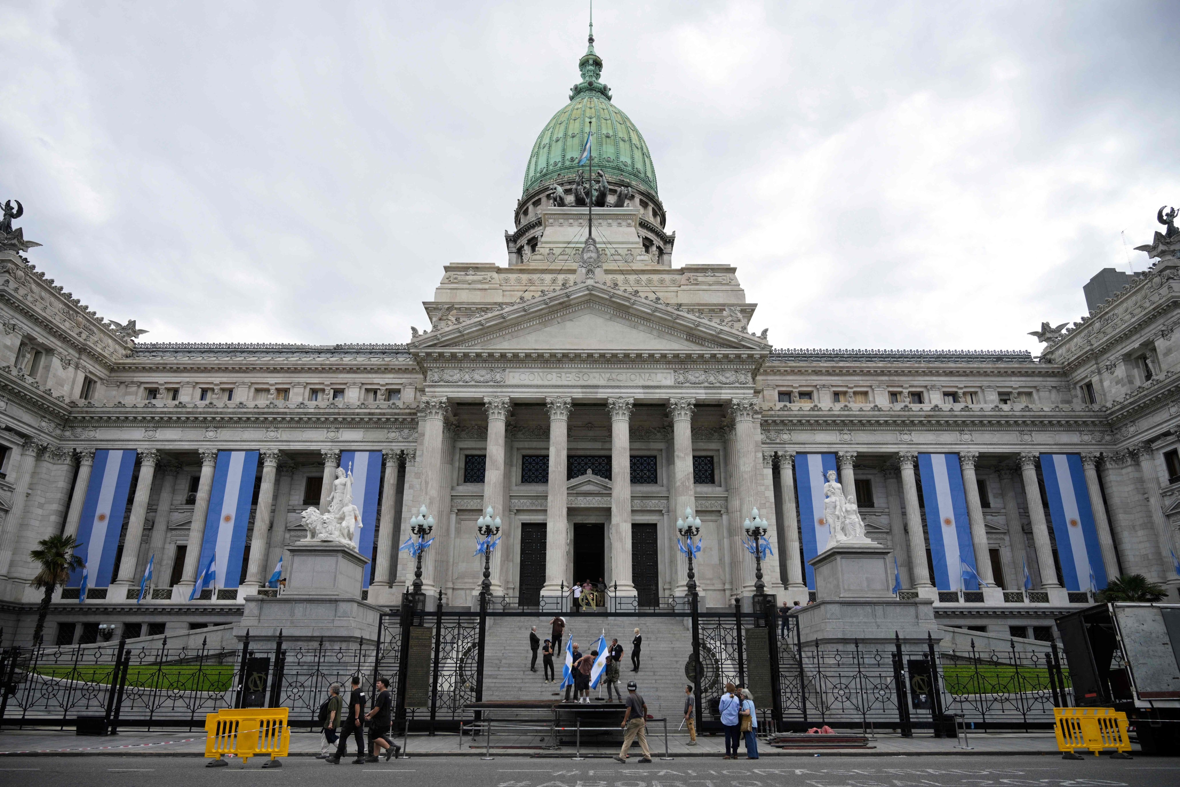 The Argentine Congress is seen on Saturday, a day before the inauguration ceremony of President Javier Milei in Buenos Aires. Photo: AFP
