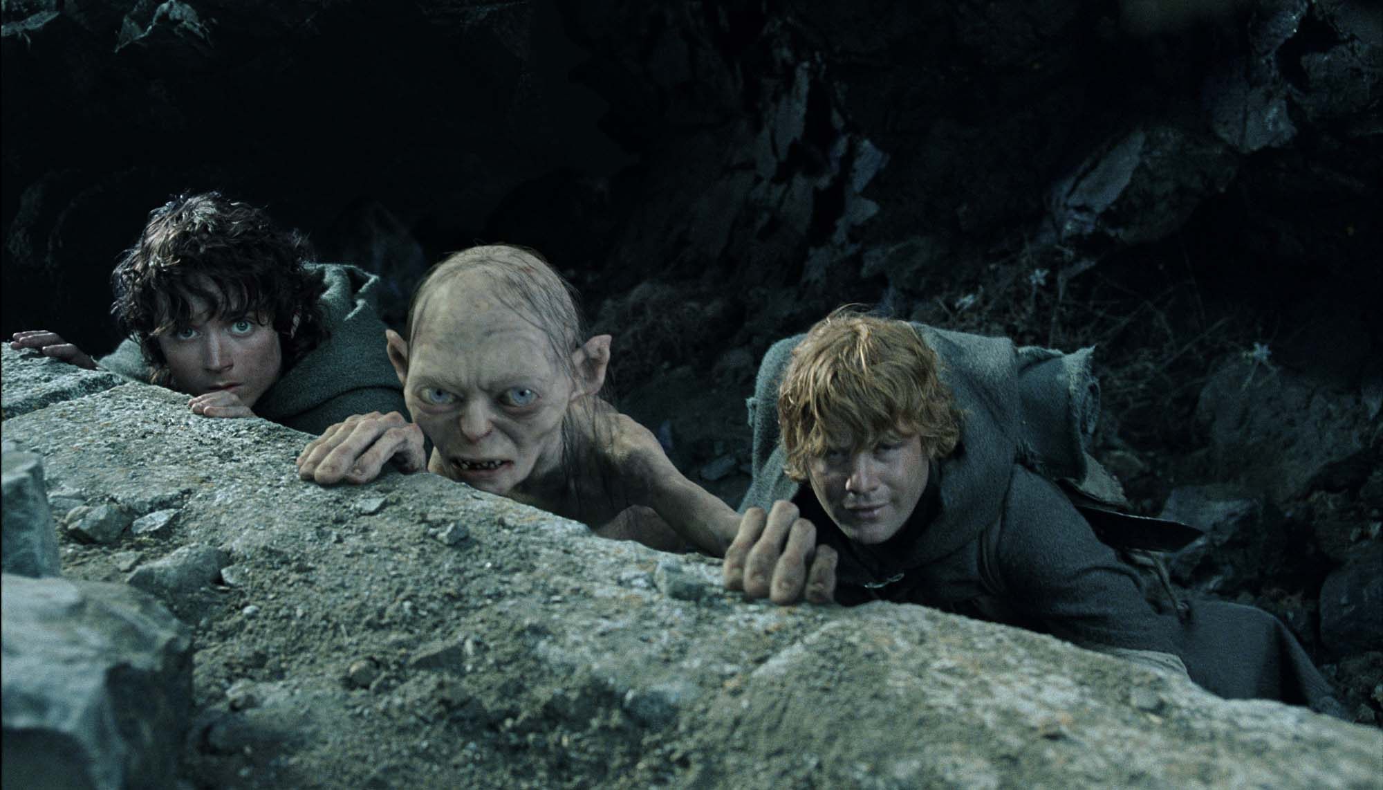 Actors Elijah Wood (from left), Andy Serkis and Sean Astin in a scene from “The Lord of the Rings: The Return of the King”. Photo: AP