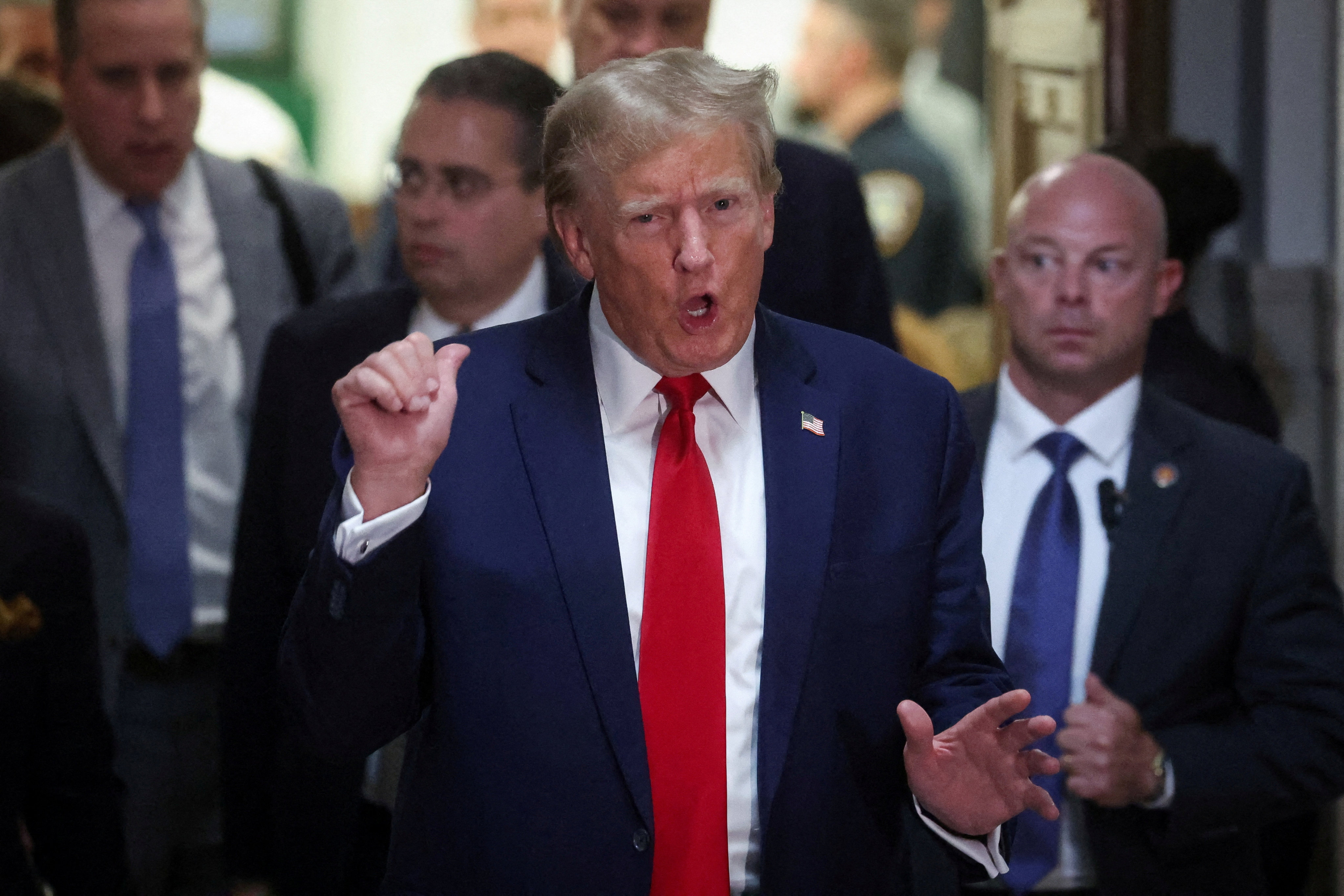 Donald Trump at the Trump Organization civil fraud trial in New York last week. Photo: Reuters