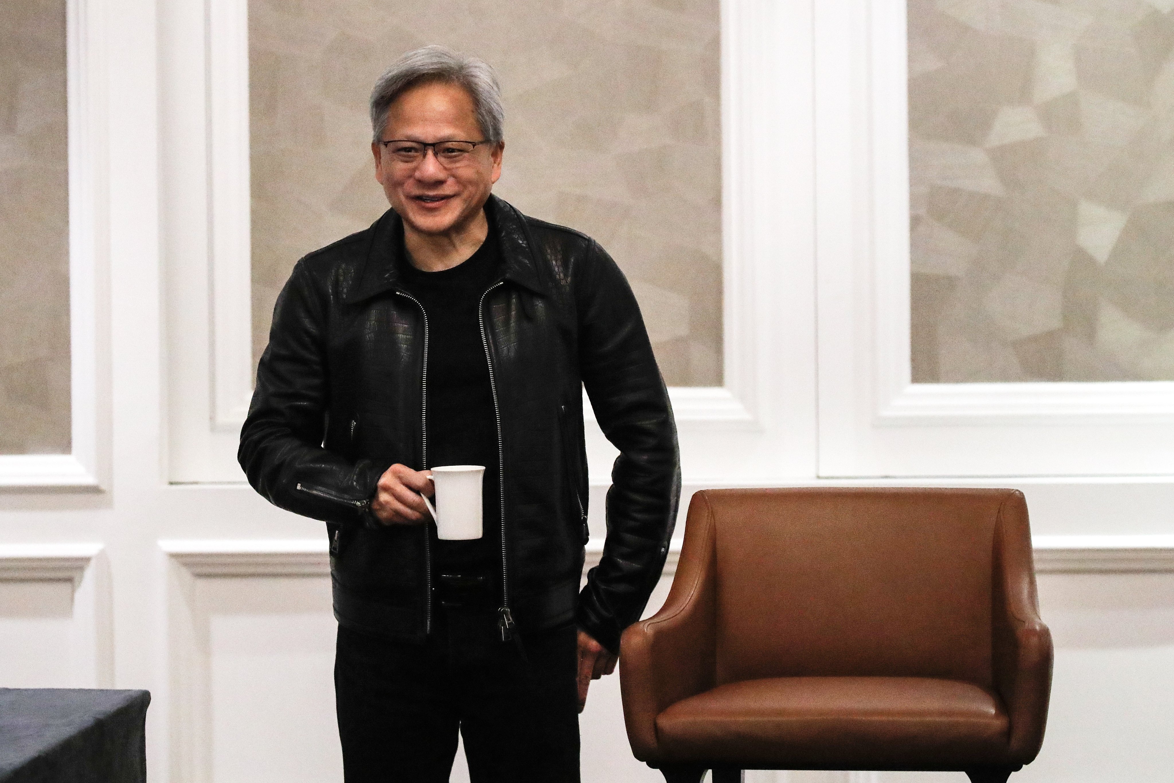 Nvidia CEO Jensen Huang spoke during a media roundtable session in Kuala Lumpur, Malaysia, on Friday. Photo: EPA-EFE