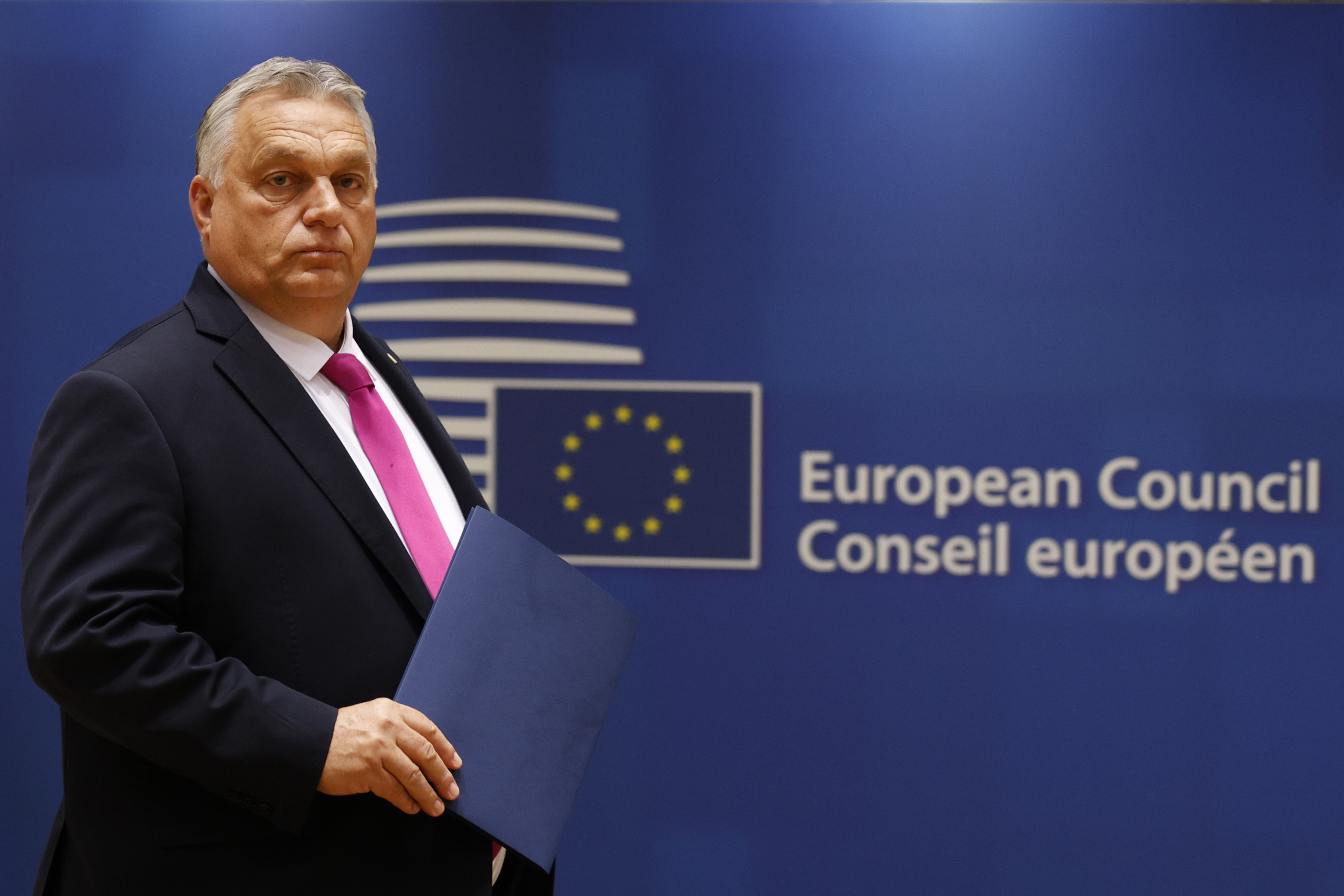 Hungary’s Prime Minister Viktor Orban arrives for a meeting at an EU summit in Brussels on October 26. Photo: AP