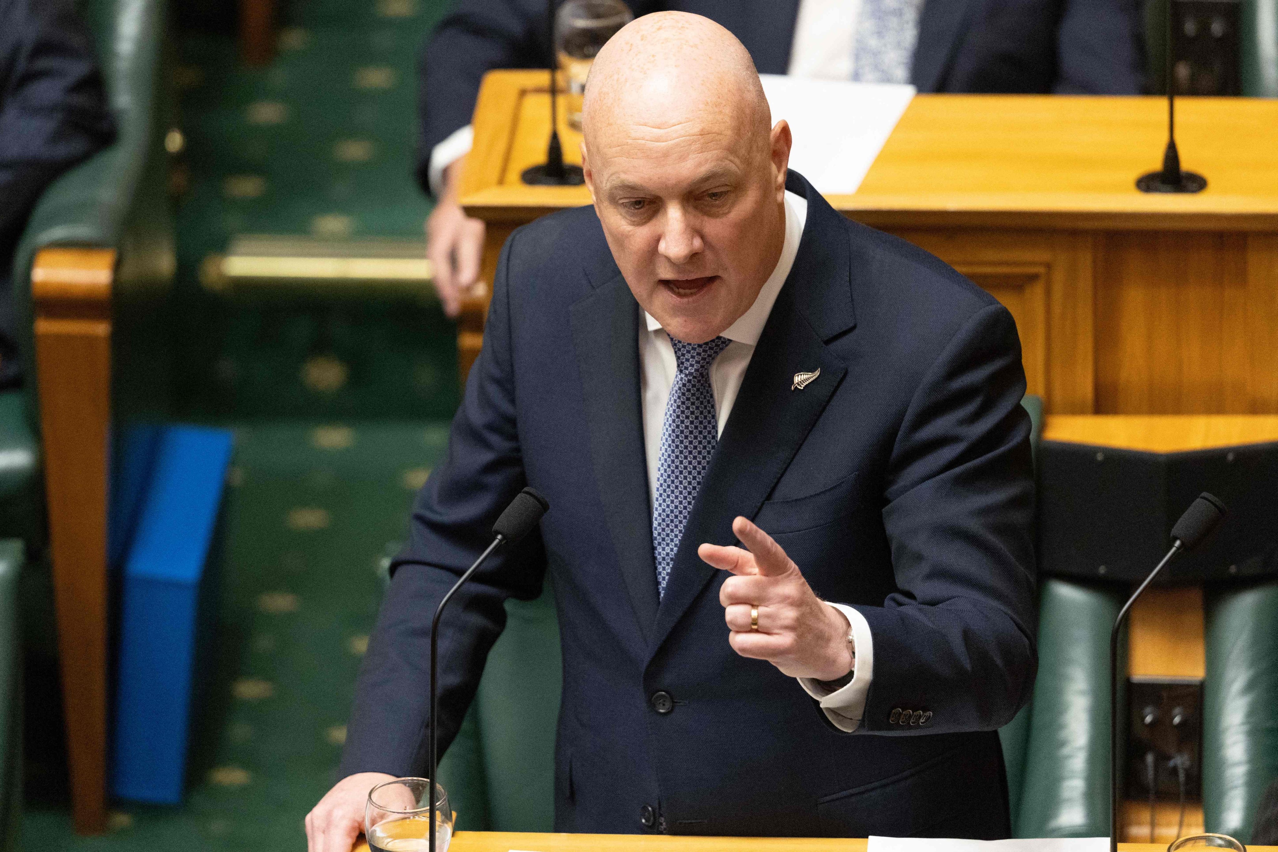 New Zealand’s Prime Minister Christopher Luxon speaks in parliament last week. Photo: AFP