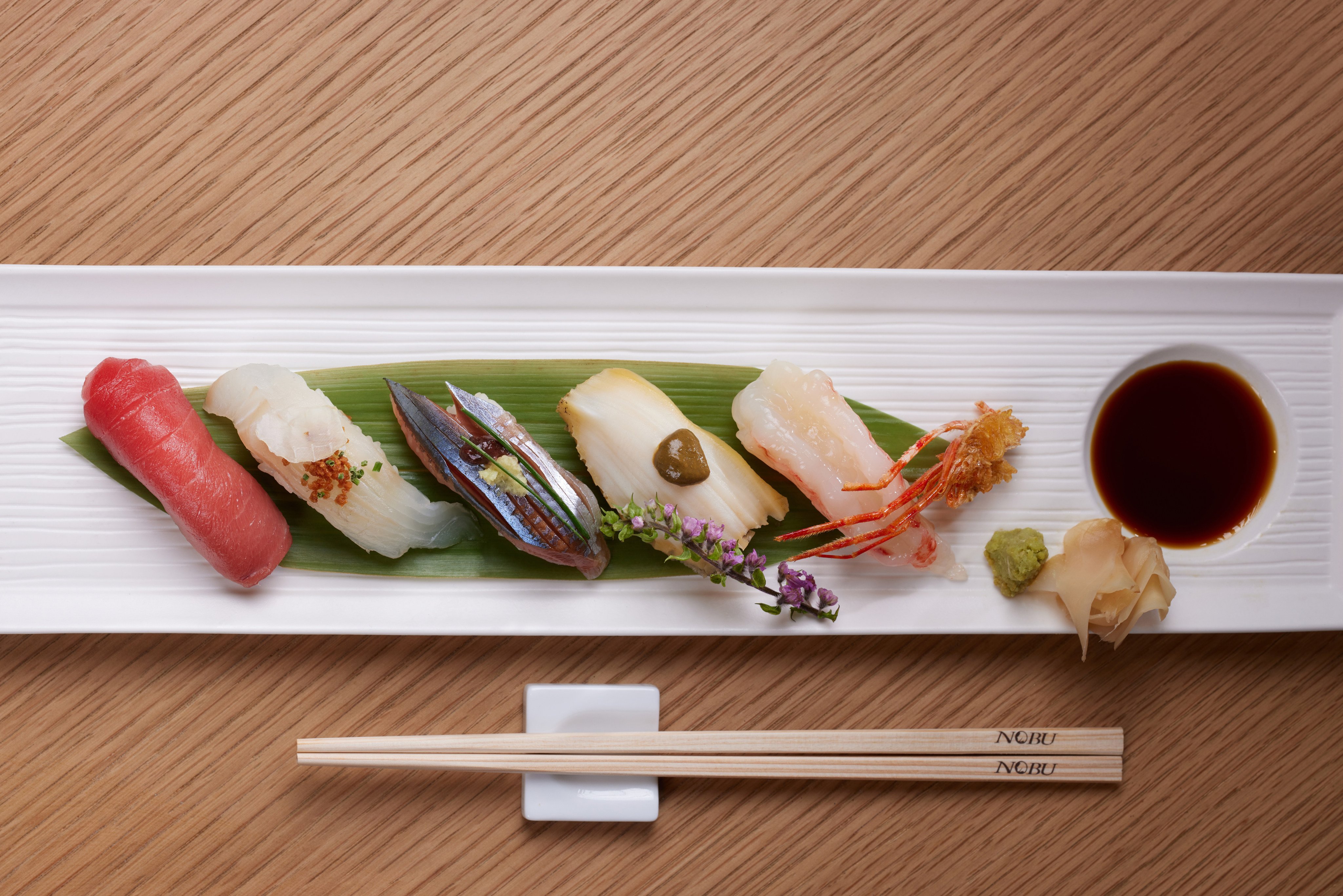 A sushi set at Nobu at The Regent Hong Kong. The restaurant is offering an eight-course omakase dinner over Christmas, while The Lobby Lounge and Qura Bar have their own festive treats in store. Photos: Handout