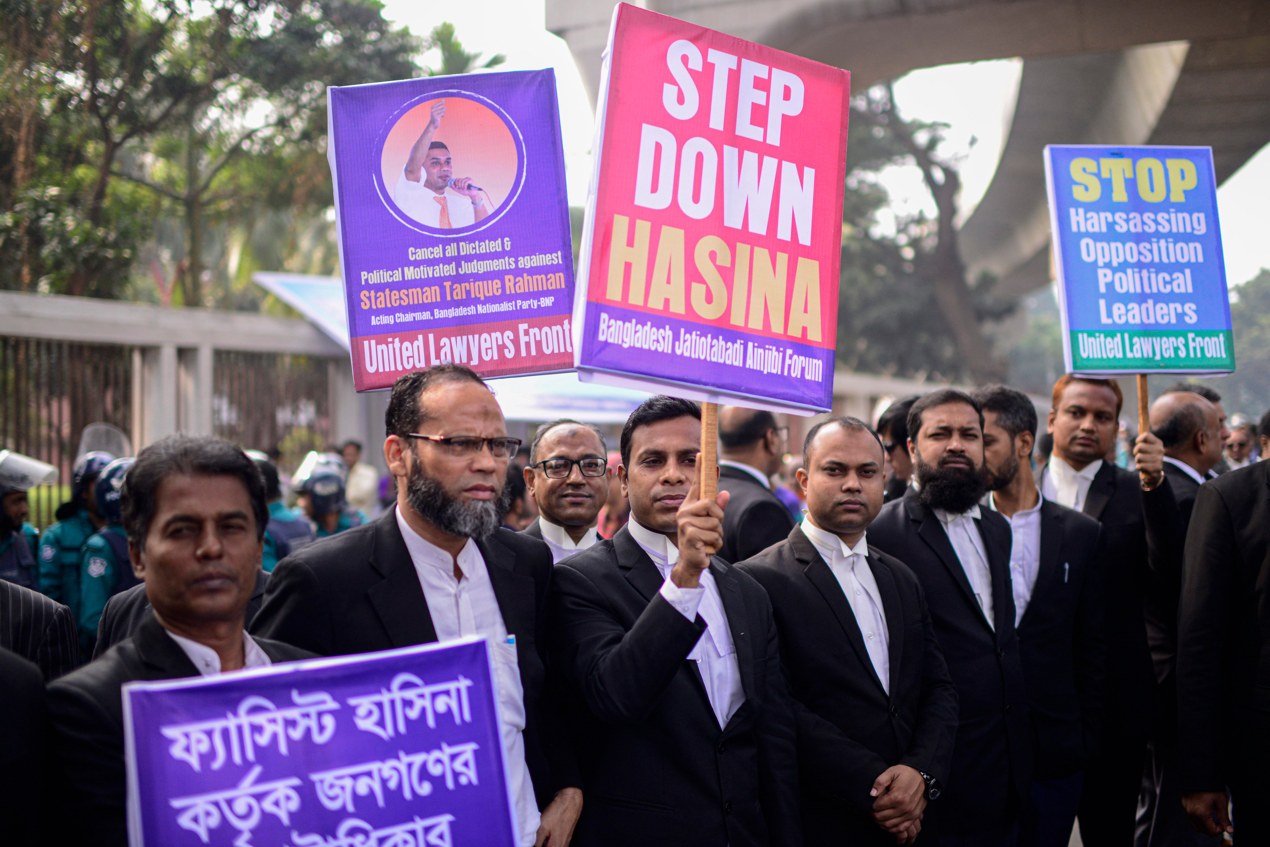 Supporters of the Bangladesh Nationalist Party marking International Human Rights Day in Dhaka on December 10. Photo: AP