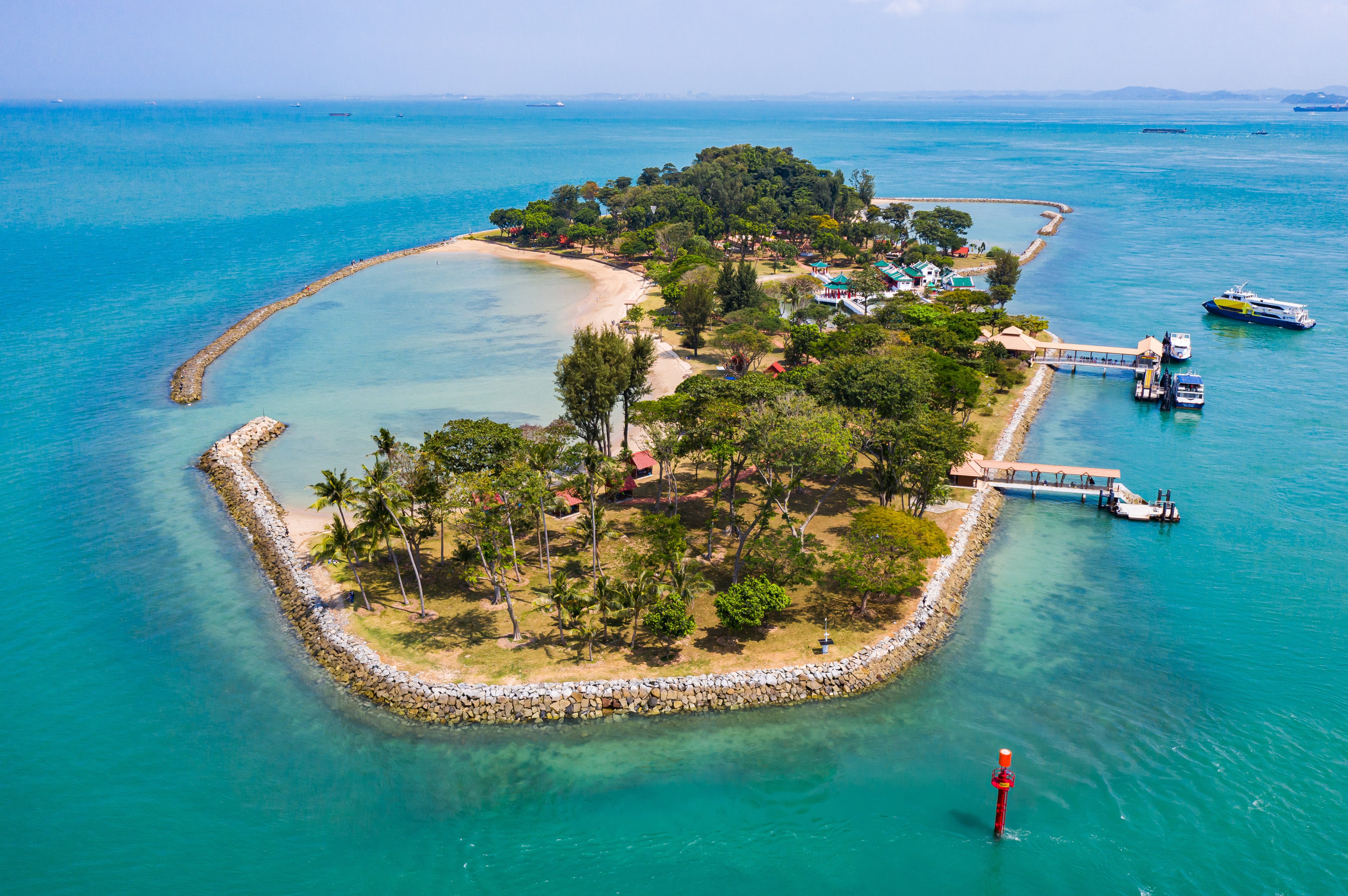 Singapore’s Kusu (Tortoise) Island, which lies 5.6km from the mainland, is now fully sustainable, using solar power to produce its own water and electricity. Photo: Shutterstock