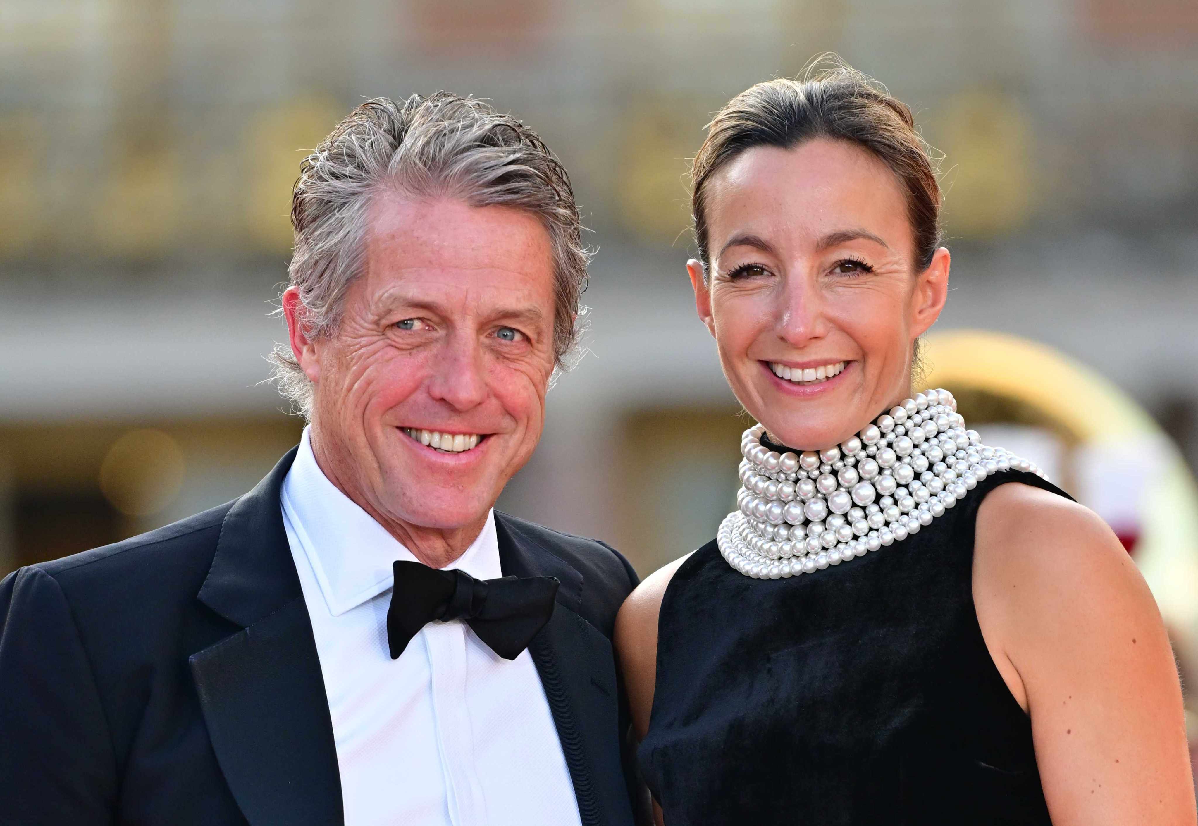 Hugh Grant and Anna Elisabet Eberstein attended a state dinner for King Charles and Queen Camilla at the Palace of Versailles in France. Photo: Getty Images