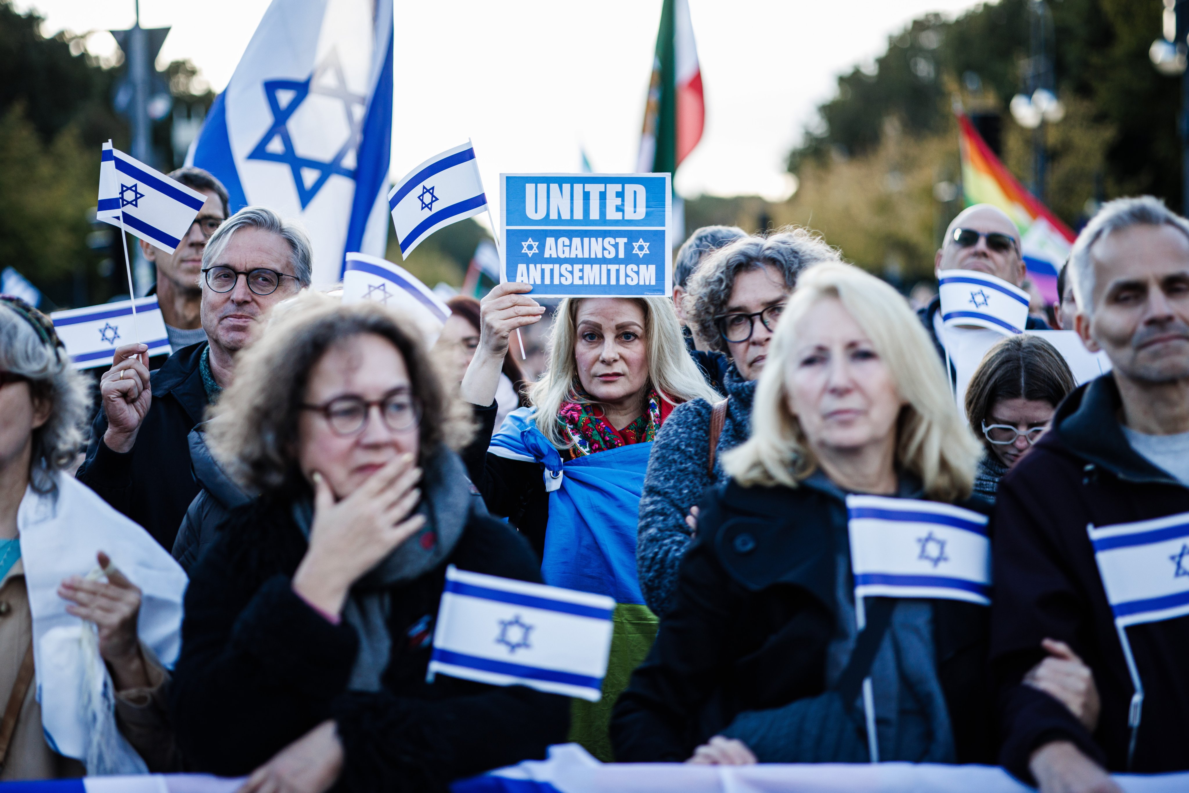 A demonstration against antisemitism in Berlin on October 22 as Germany faces its most virulent displays of anti-semitism since the second world war. Photo: EPA-EFE