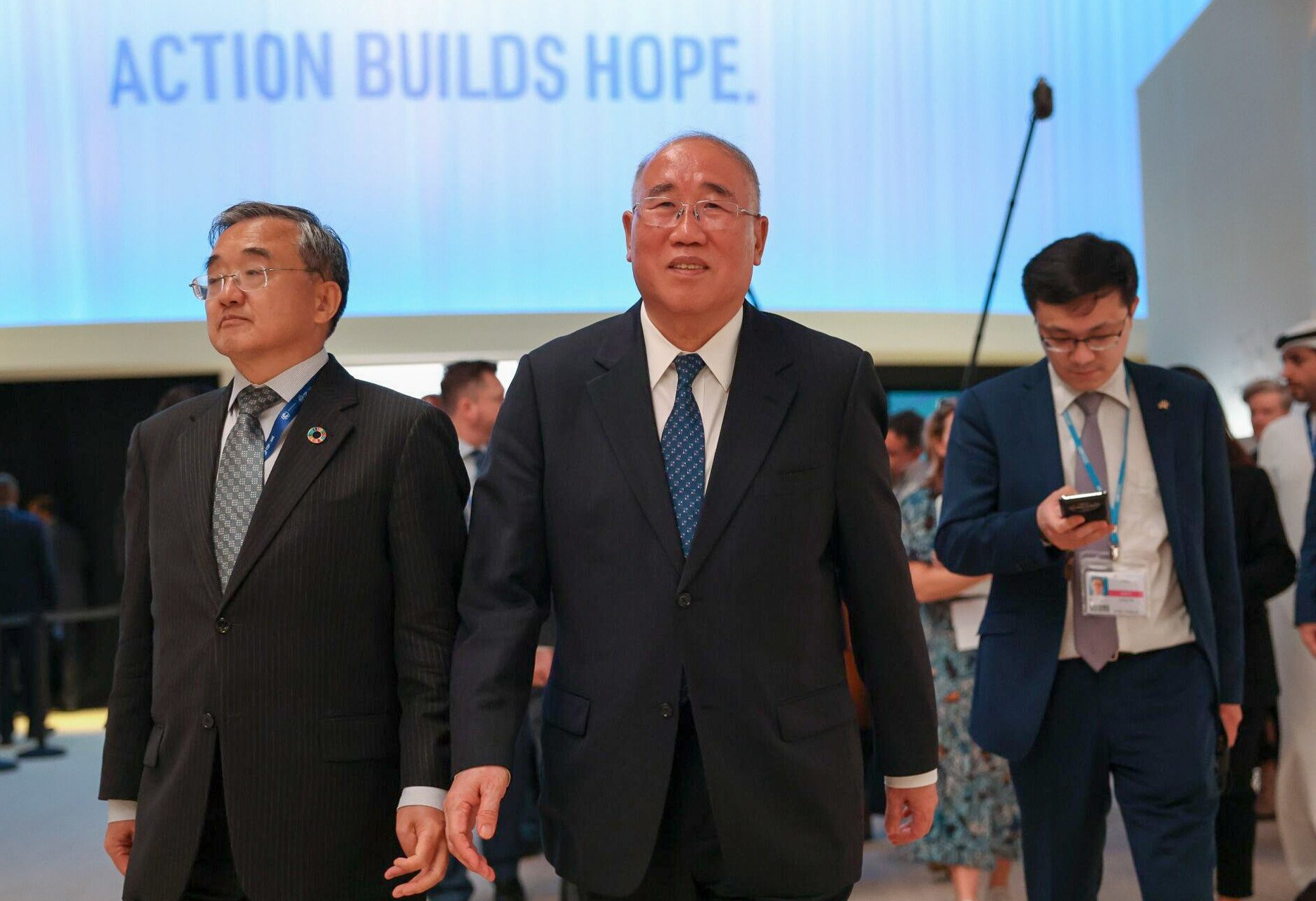 Xie Zhenhua, China’s special envoy for climate change, on December 2, the third day of Cop28 in Dubai. Photo: Bloomberg