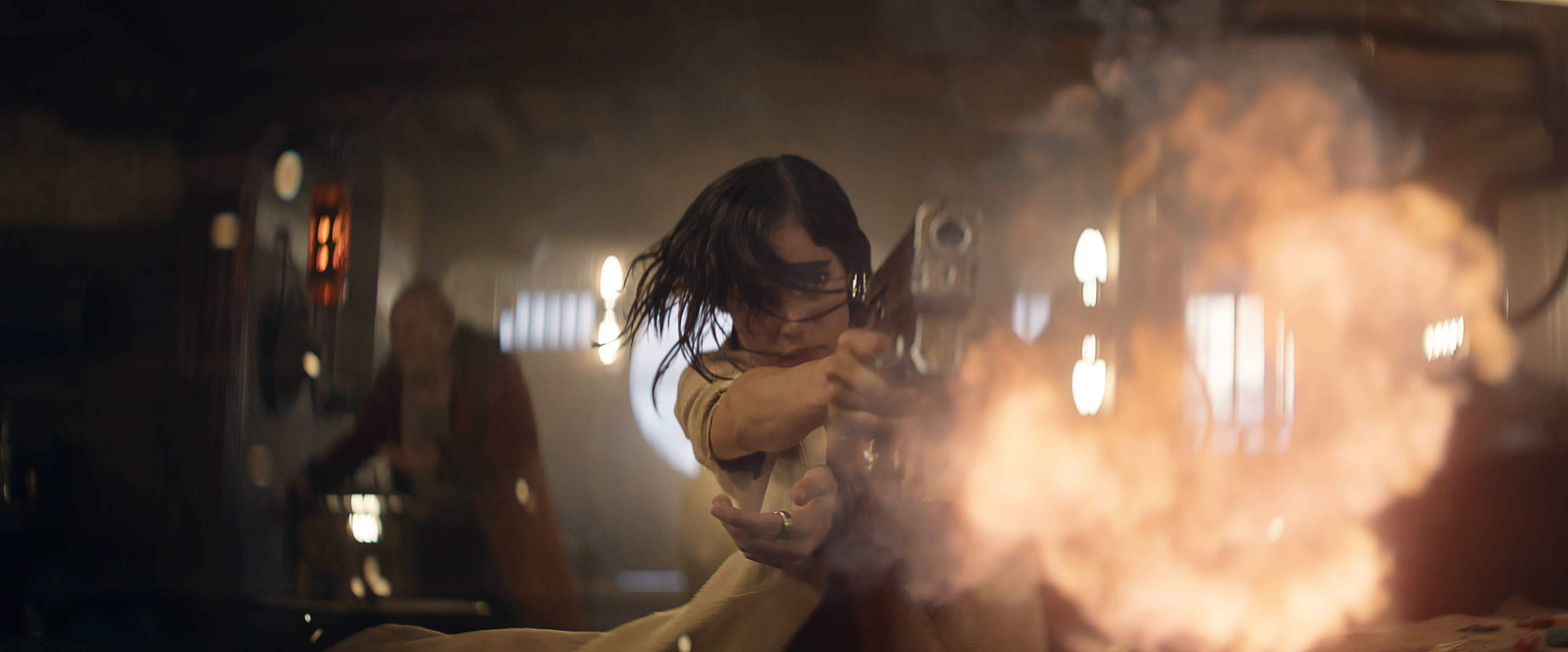 Sofia Boutella as Kora in a still from “Rebel Moon – Part One: A Child of Fire”. Photo: Netflix.
