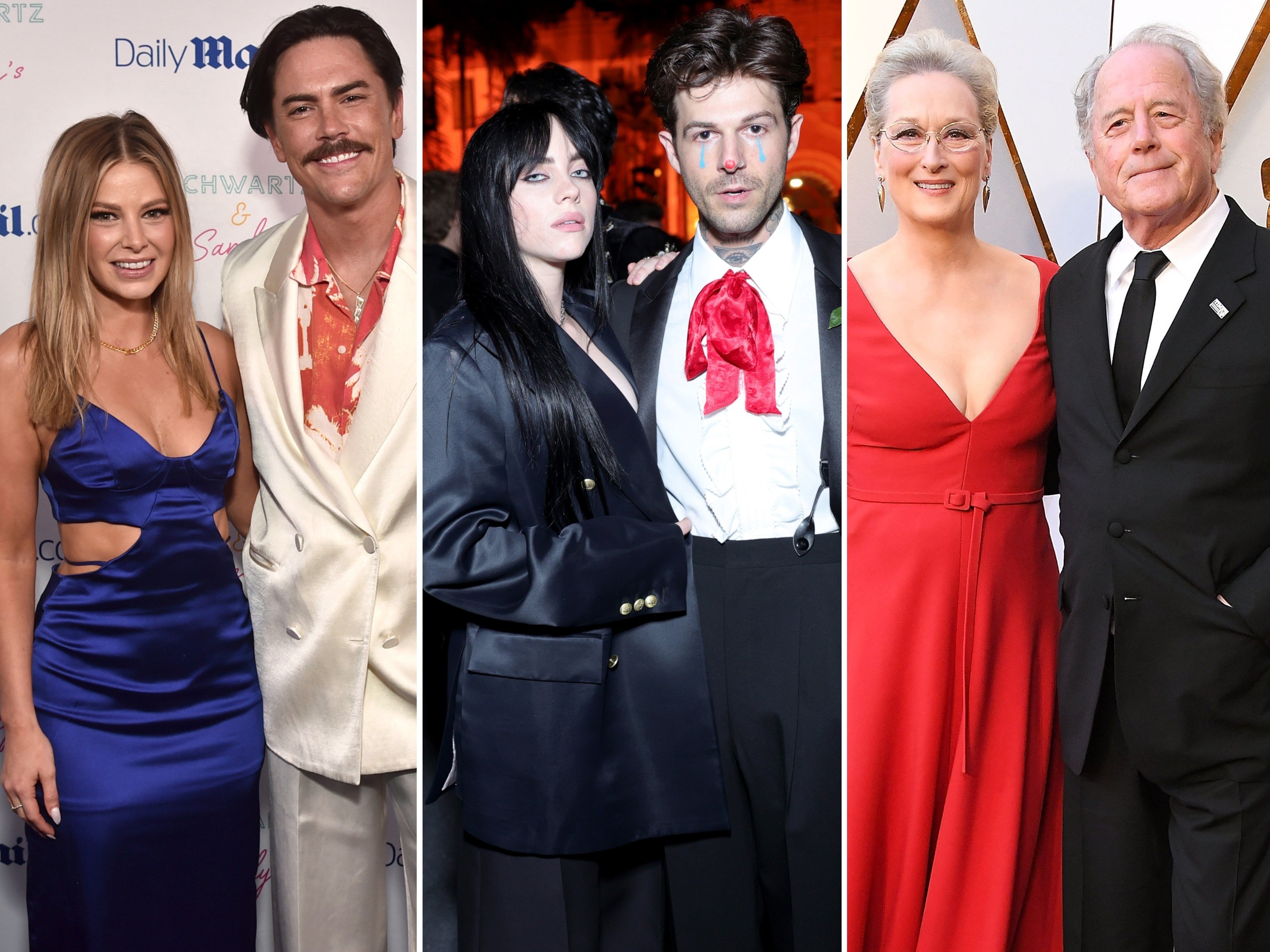 Ariana Madix and Tom Sandoval, Billie Eilish and Jesse Rutherford, and Meryl Streep and Don Gummer all broke up this year. Photos: Getty Images