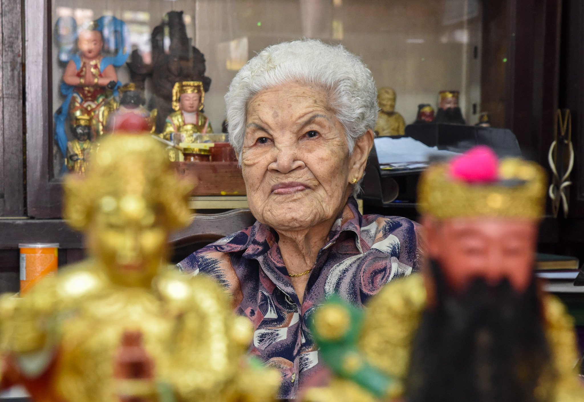 Tan Chwee Lian is the matriarch behind Say Tian Hng, Singapore’s last Taoist idol business. She is retired, but the business continues through her family. Photo: Ronan O’Connell