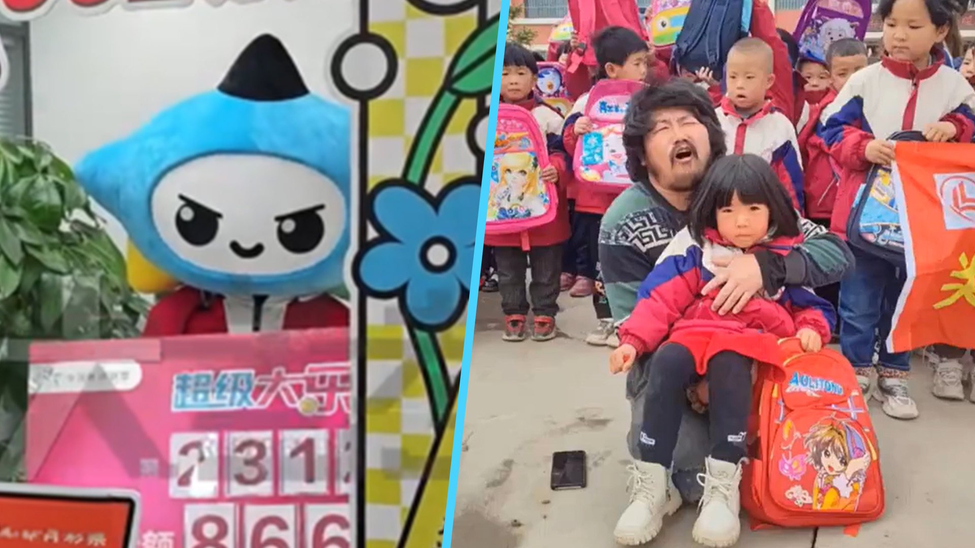 Two kind-hearted Chinese men - one in cartoon character costume to hide his identity and another a scrap collector - who have donated huge sums of money to good causes, have attracted admiration on mainland social media.Photo: SCMP composite/Douyin/Weibo