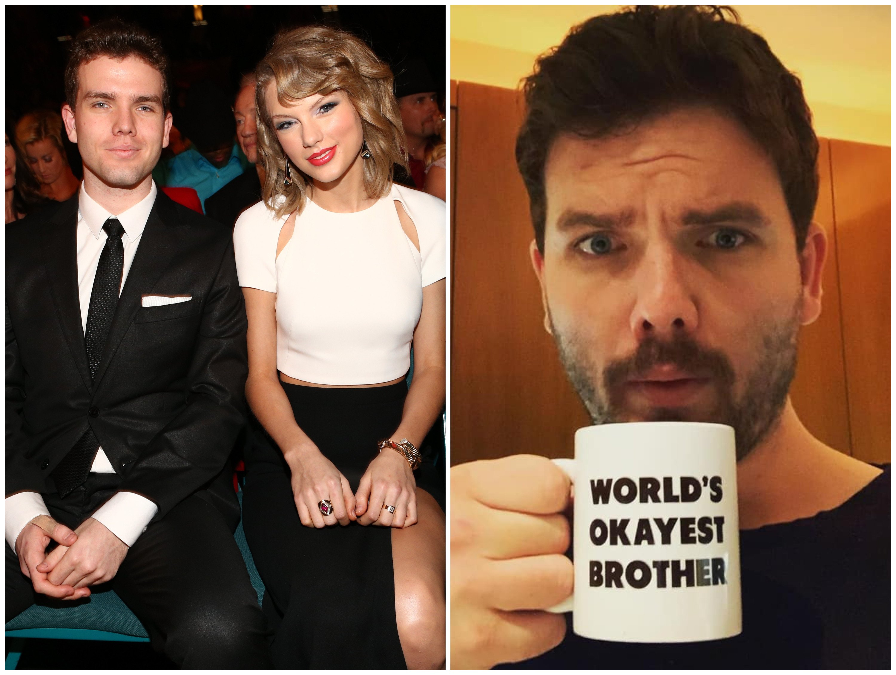Siblings Austin and Taylor Swift share a close bond and have grown up together in the spotlight. Photos: Getty Images, Austin Swift/Facebook
