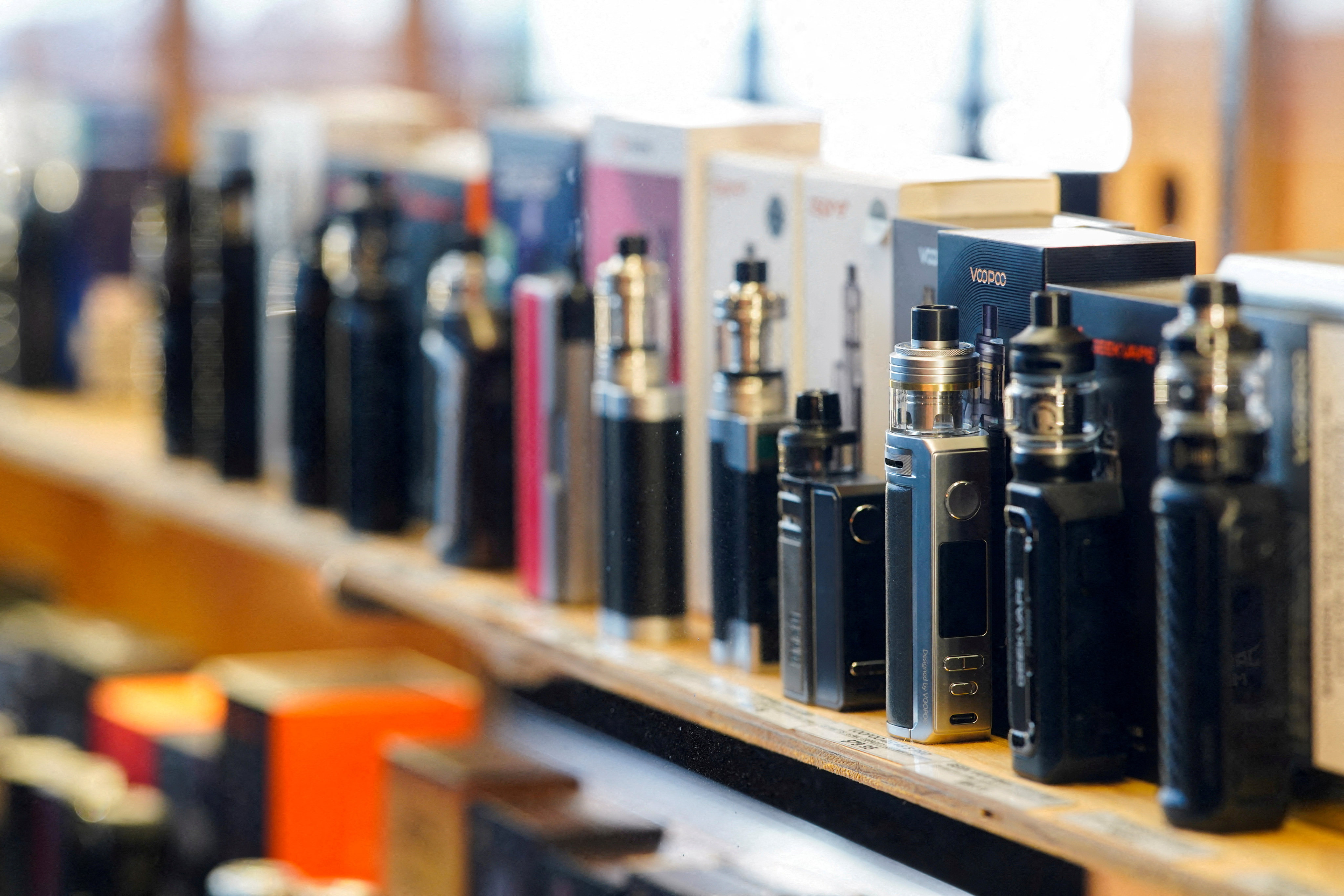Vape pens on display at a store in Melbourne, Australia. Photo: Reuters