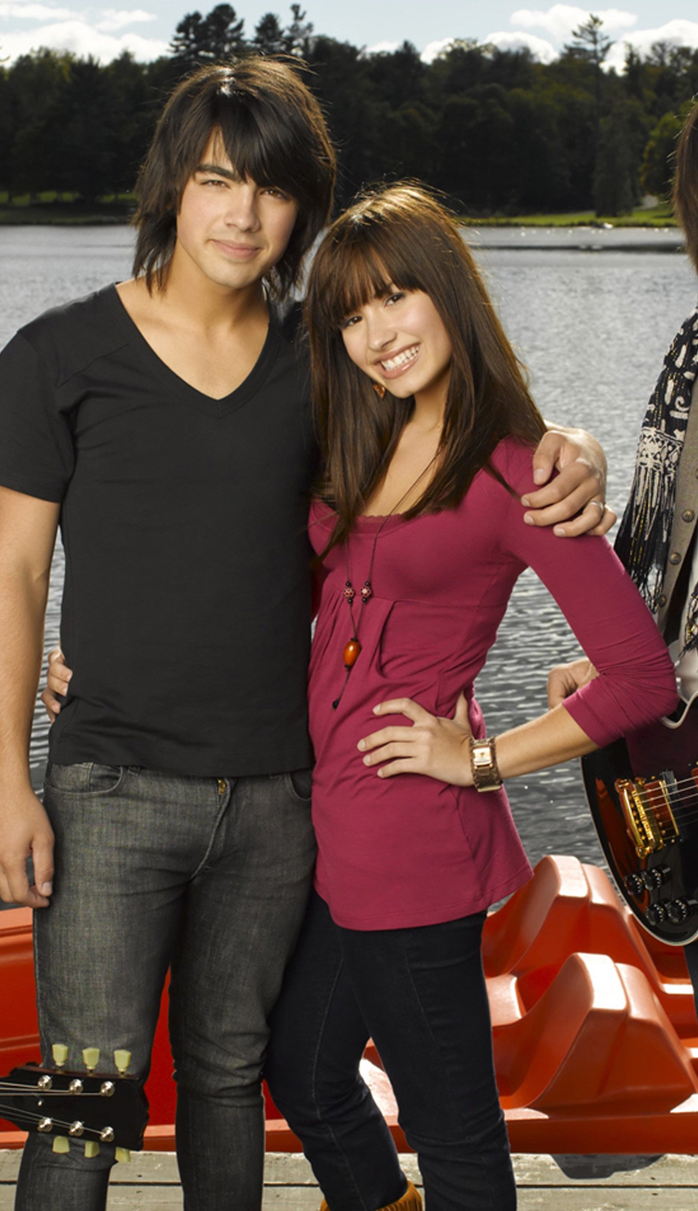 <b>Demi</b> Lovato and <b>Joe</b> Jonas in the Disney movie Camp Rock. 