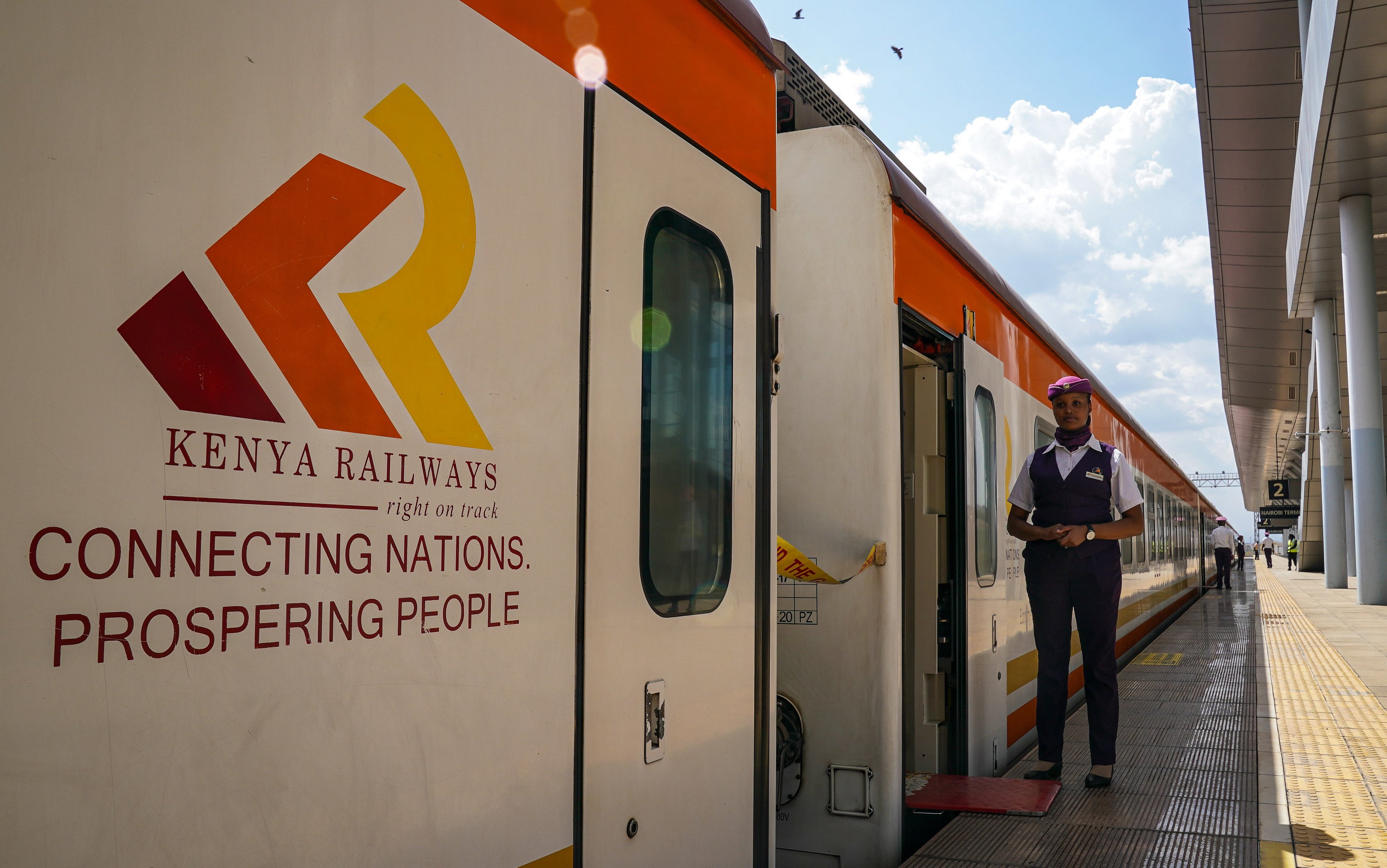 A train about to leave Nairobi station for Mombasa on the China-built Standard Gauge Railway in Kenya. Photo: Xinhua