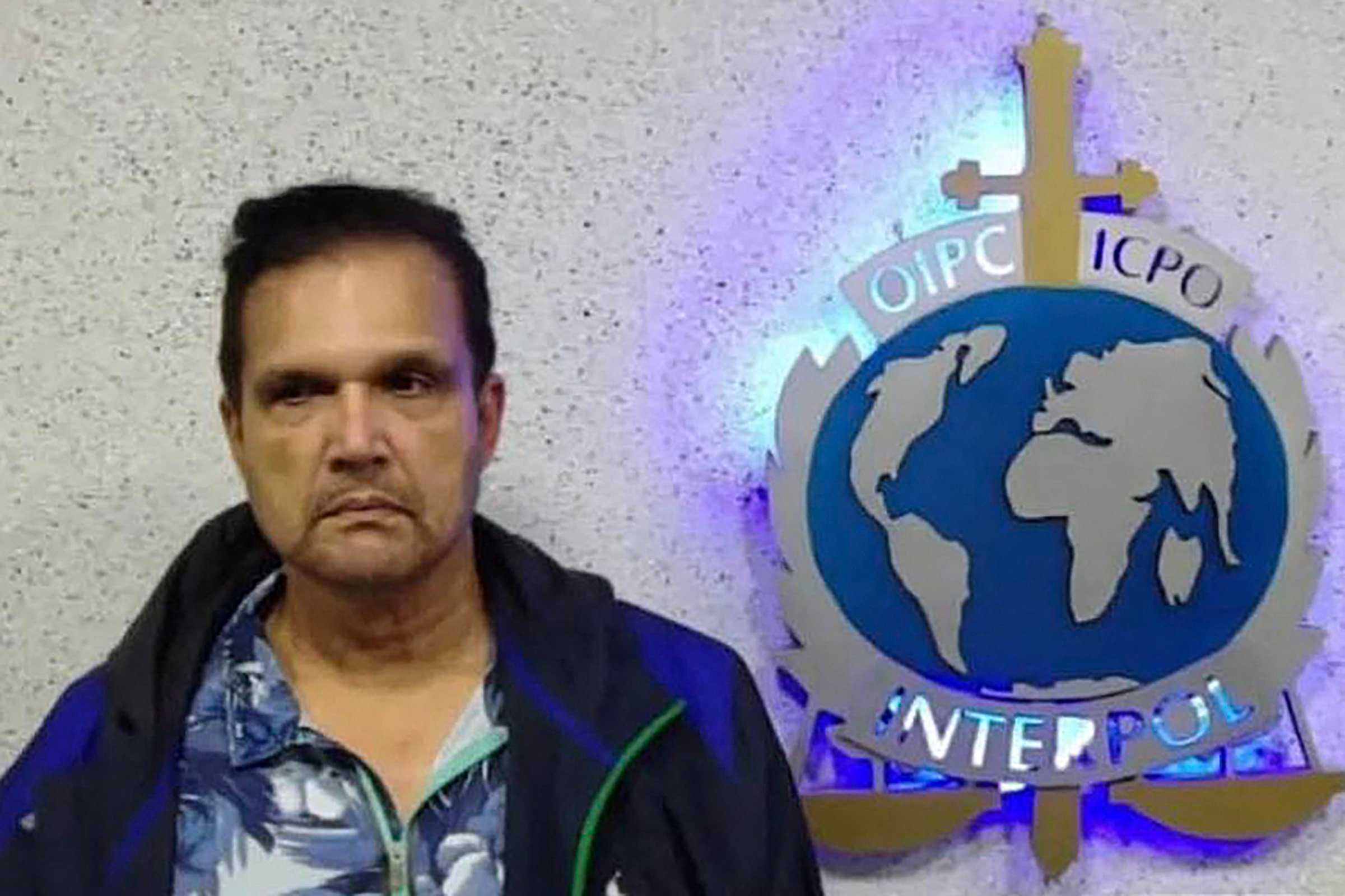 Malaysian fugitive Francis Leonard Glenn, known as Fat Leonard, is seen after his capture in Maiquetia, Venezuela. Photo by Interpol Venezuela via Instagram/AFP