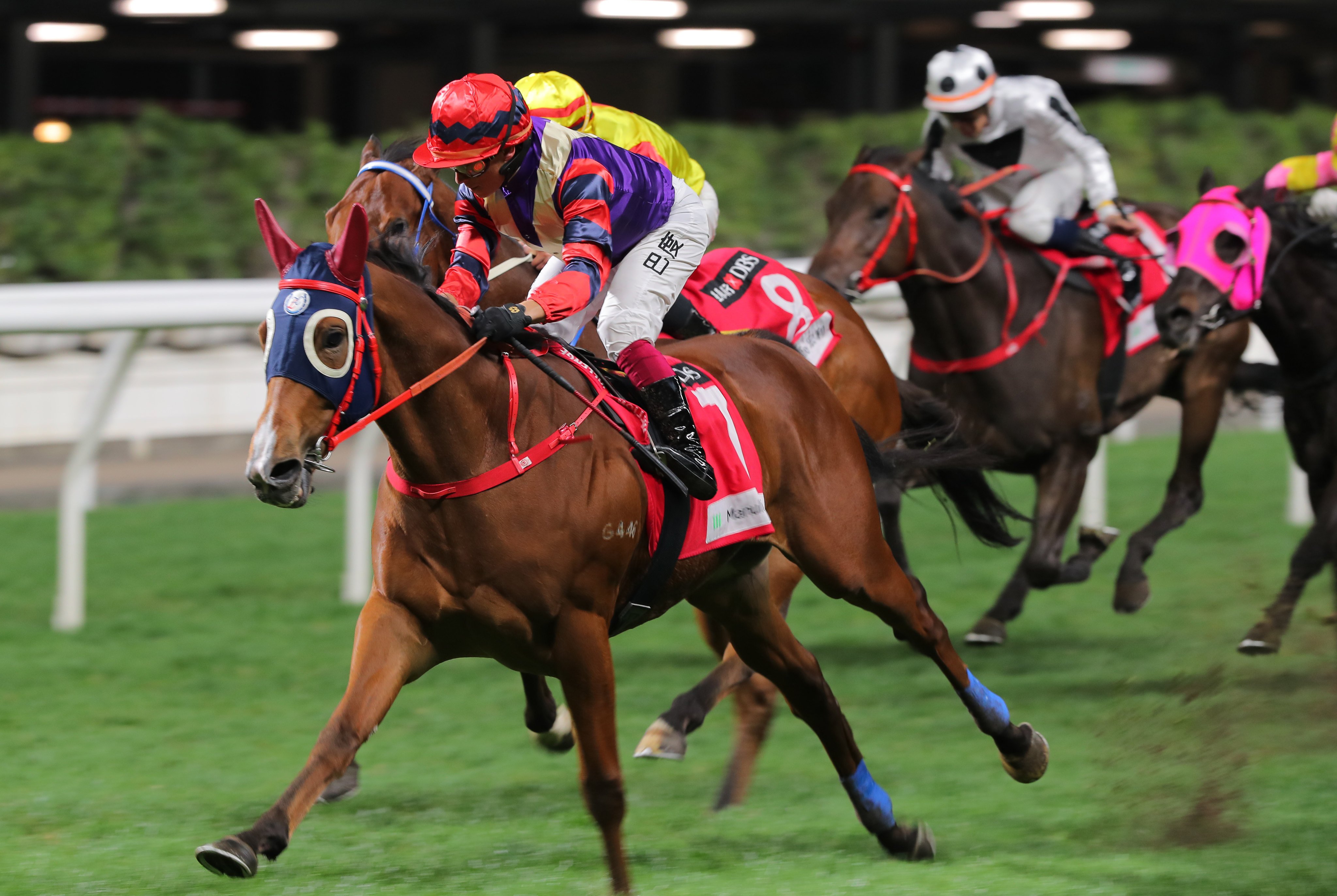 Happy Together wins the Class Two Saturn Handicap (1,650m) at Happy Valley on Wednesday under Alexis Badel. Photo: Kenneth Chan