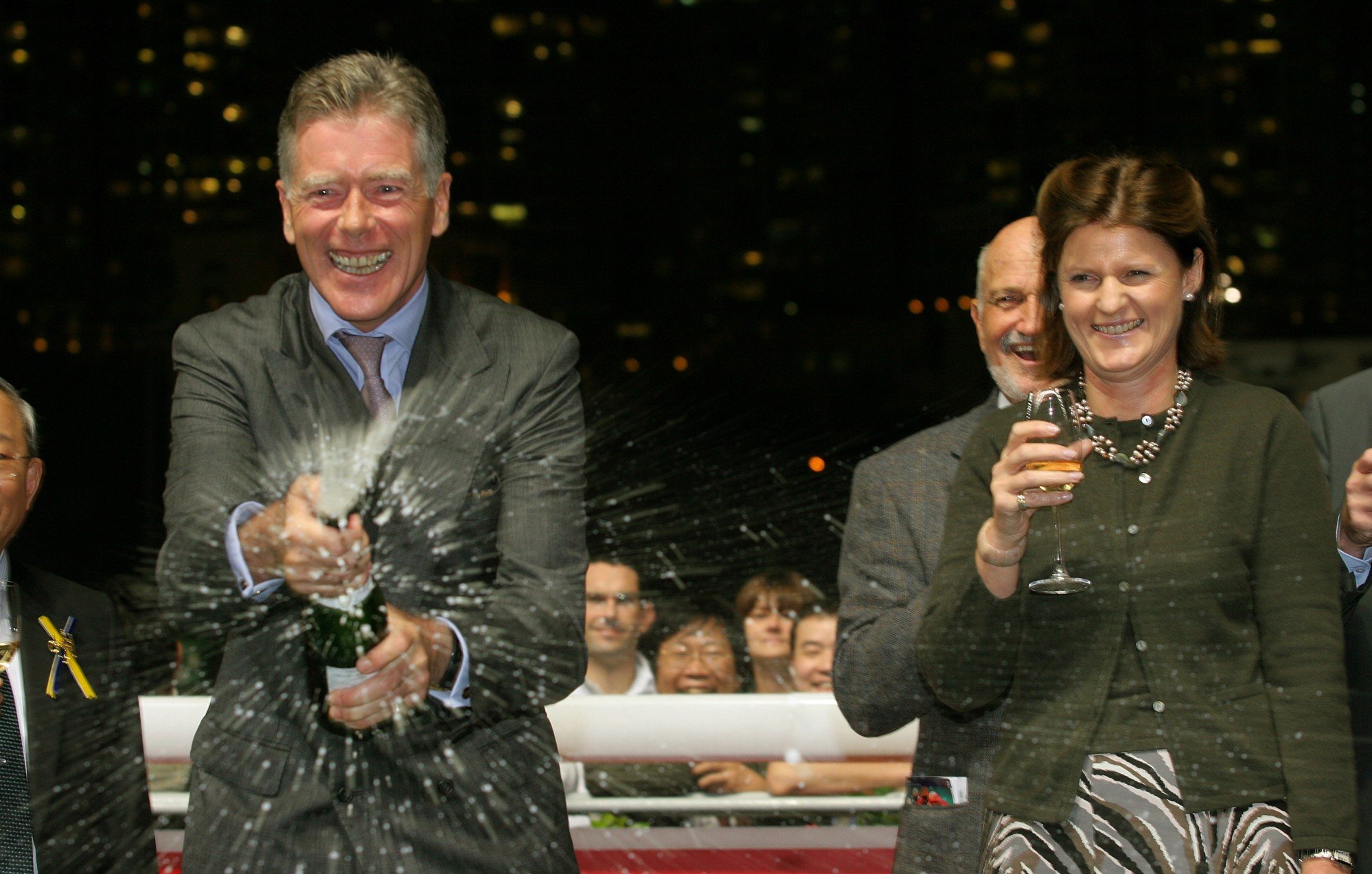 David Eustace’s uncle and aunt, David Oughton and Jane Oughton, at Happy Valley in 2006. Photo: Kenneth Chan