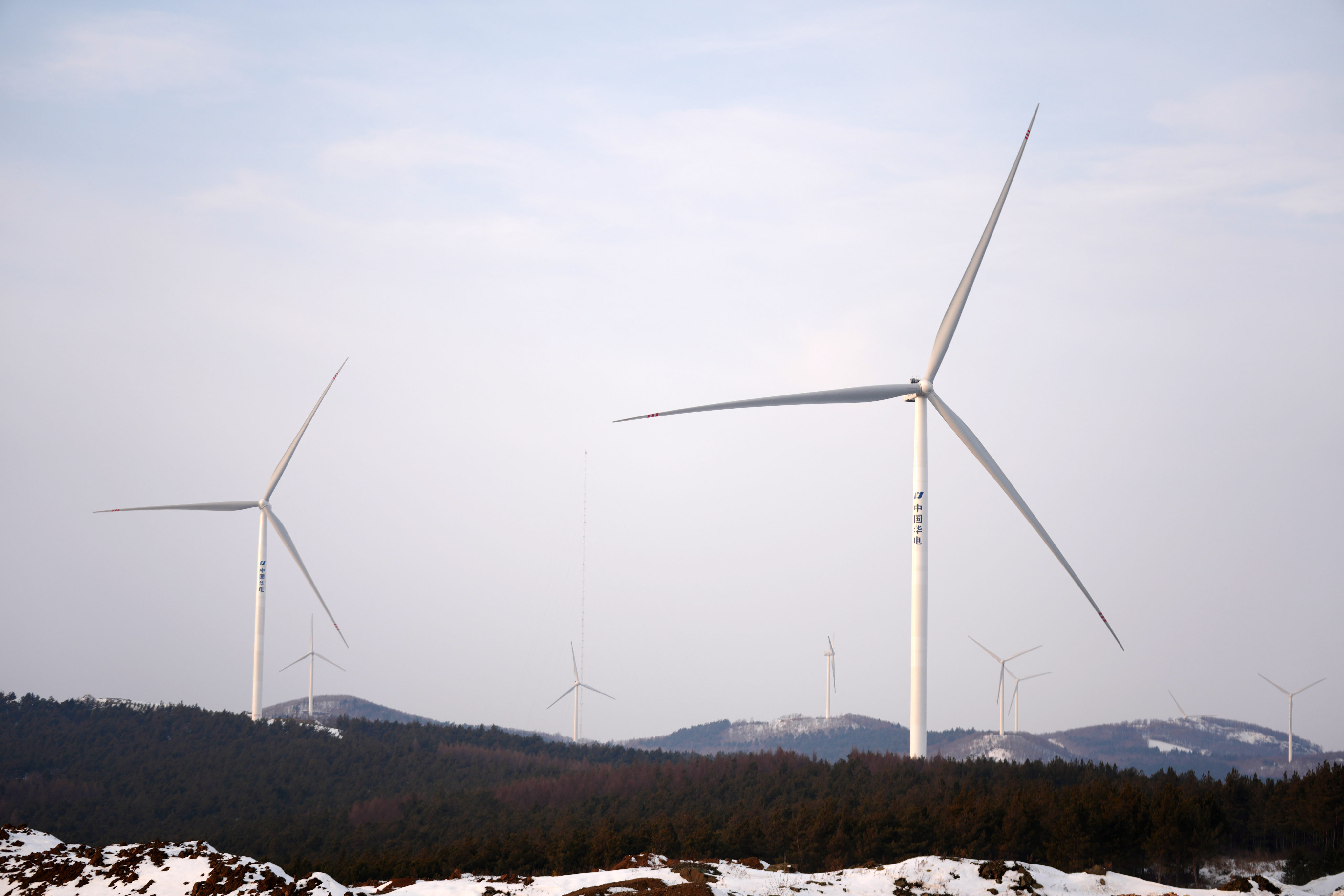 Wind turbines in operation in Yilan County, northeast China’s Heilongjiang Province. Photo: Xinhua