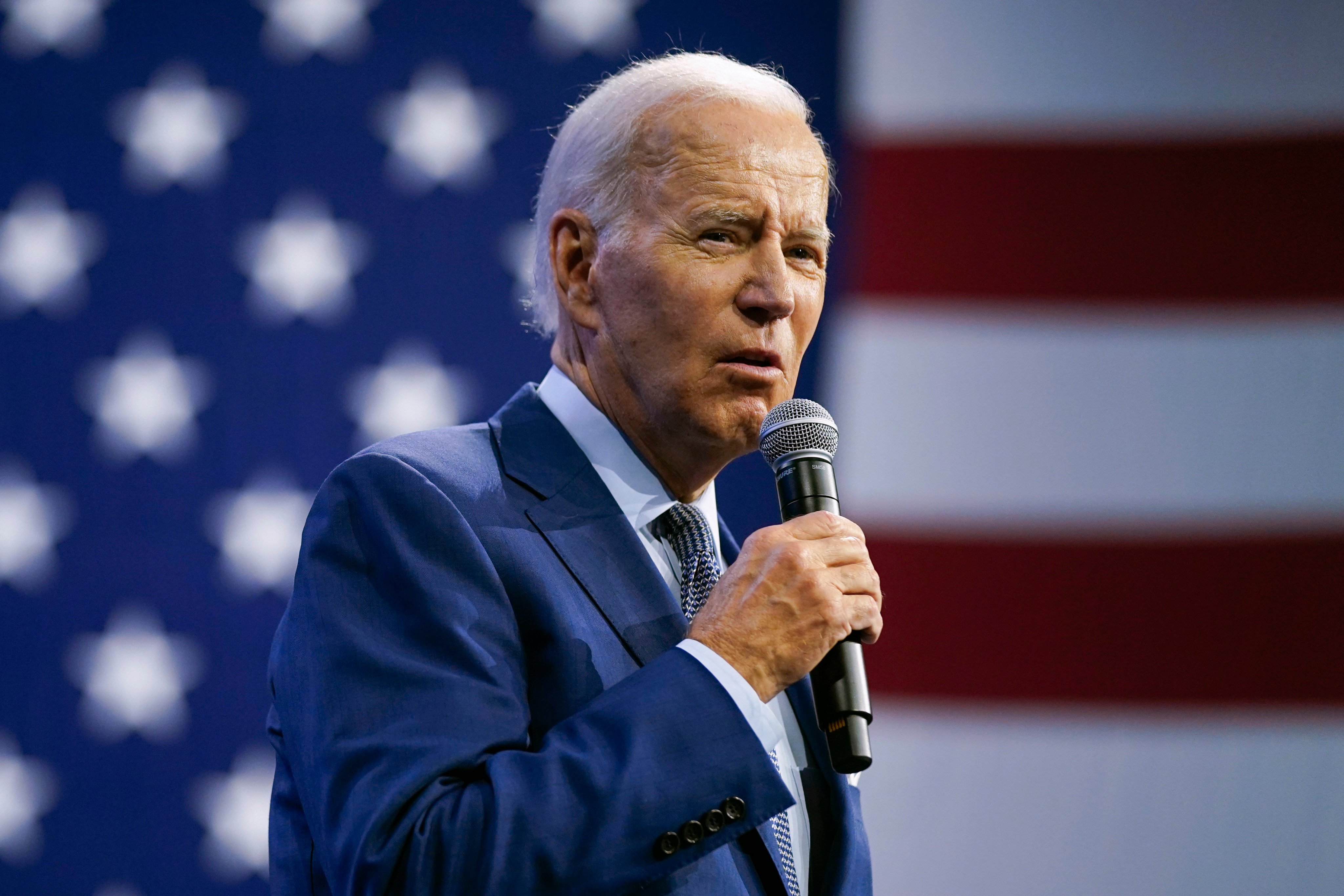 US President Joe Biden speaks during a visit to the Detroit Auto Show on September 14, 2022. Electric vehicle and battery supply chains are front and centre in US-China economic competition.  Photo: AP 