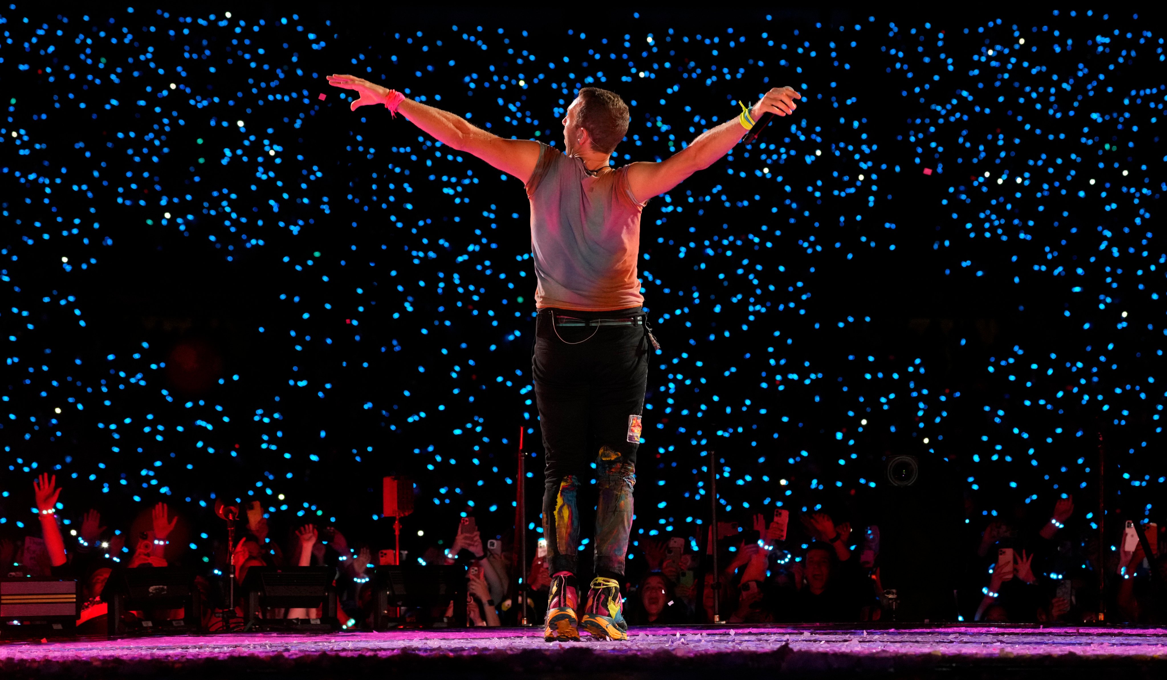 Chris Martin of Coldplay performs in California earlier this year. The British rock band broke the record in June for most tickets sold in Singapore in a single day. Photo: AP