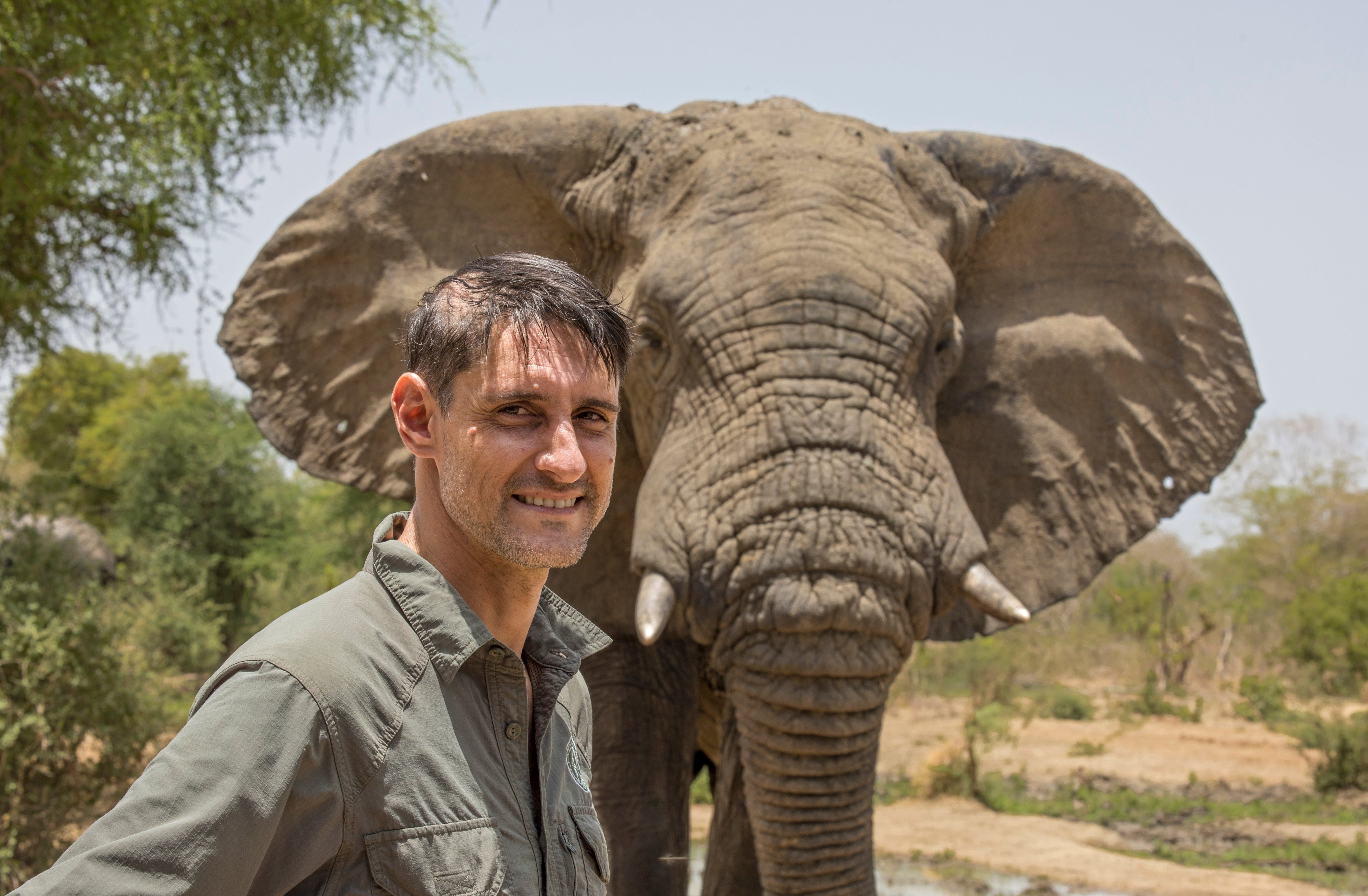 Naftali Honig, general manager of the Greater Zakouma Ecosystem with an elephant. Chad’s Zakouma National Park, once a victim of mass poaching, is rapidly recovering and well on its way to becoming a top safari destinations. Photo: Daniel Allen