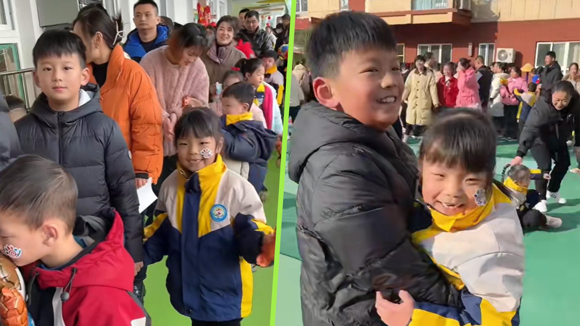 A thoughtful 10-year-old boy in China who played the role of his dead father to make his little sister happy at her kindergarten sports day has melted hearts on mainland social media. Photo: SCMP composite/Douyin