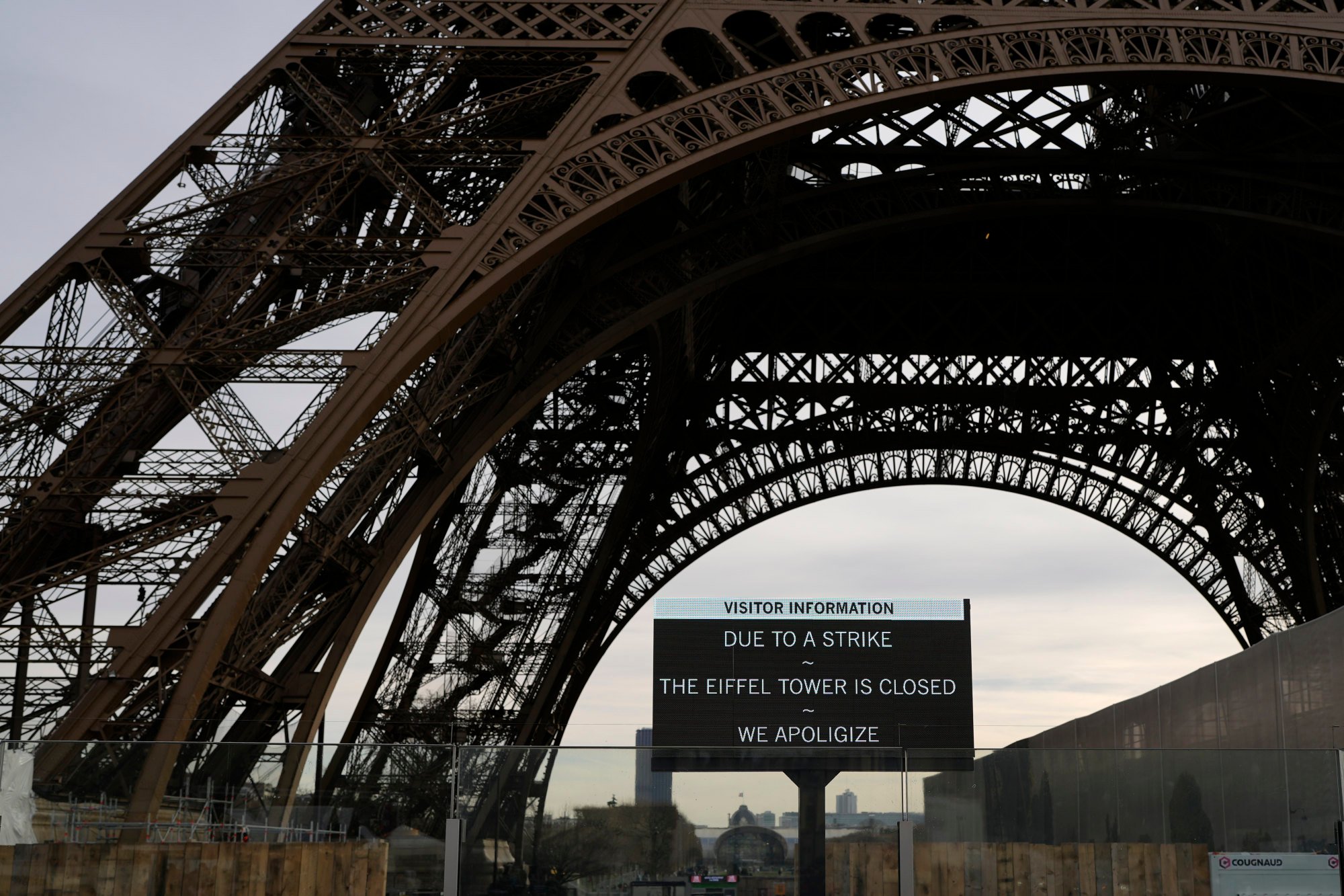Paris’ Eiffel Tower shut as workers strike on 100th anniversary of