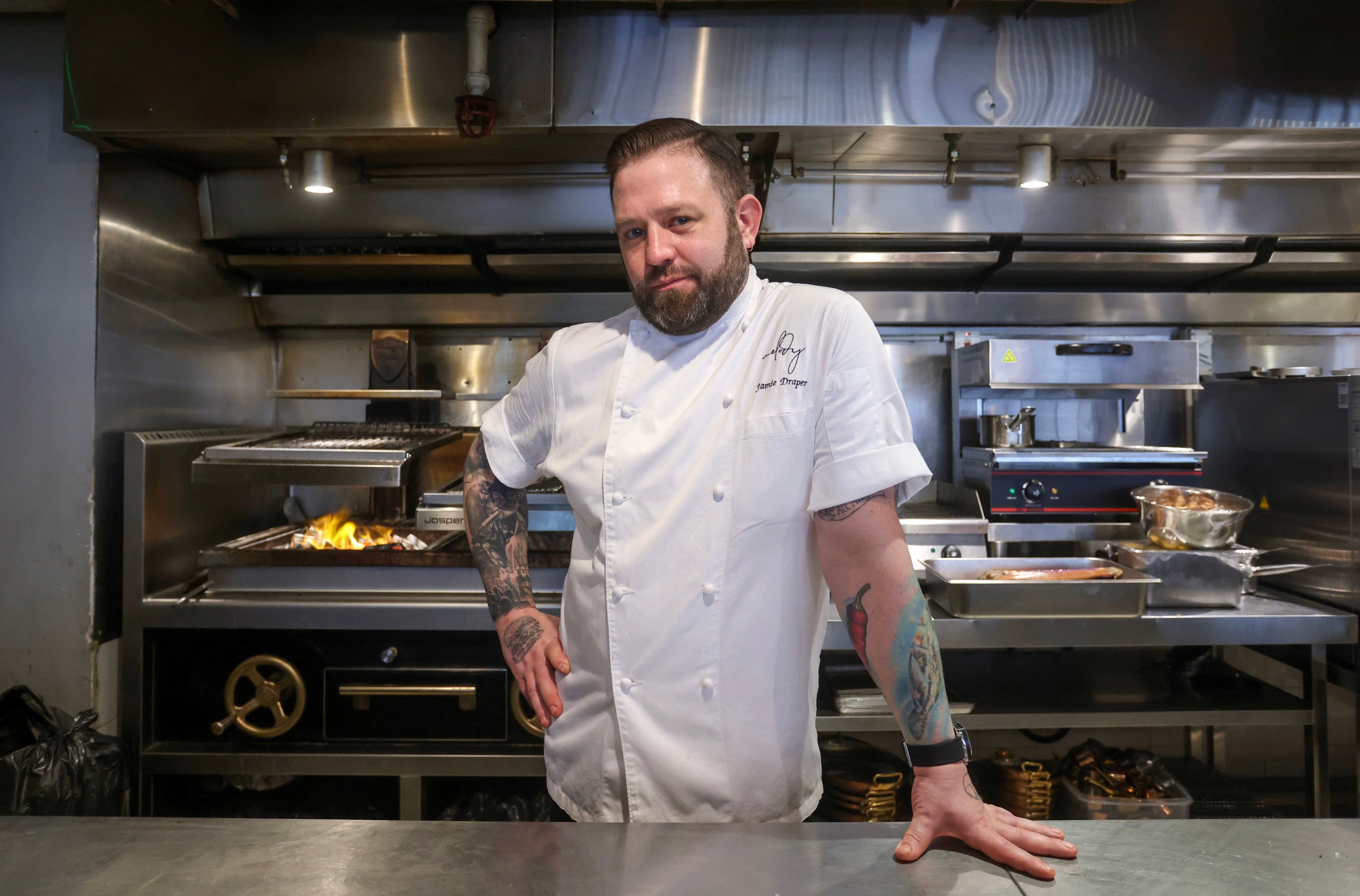 British chef Jamie Draper, previously of Mr Wolf in Hong Kong Island’s Central district and now the head of Melody in Sai Ying Pun, came to Hong Kong from London to escape burnout. He talks about taking a “less is more” approach to food in his new role. Photo: Jonathan Wong