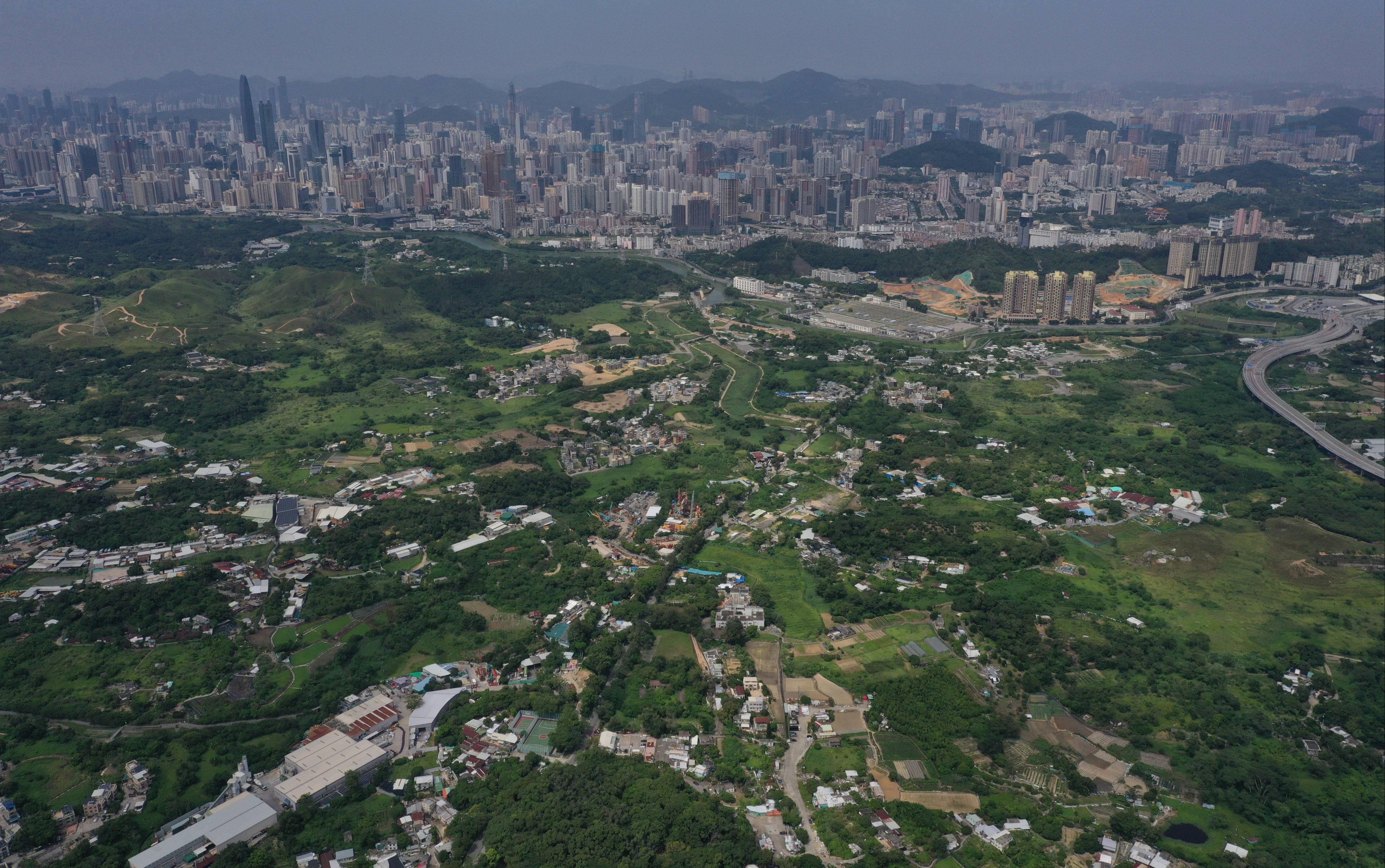 Part of the area to be redeveloped into the new Northern Metropolis, with Shenzhen just across the border with mainland China. Photo: Winson Wong