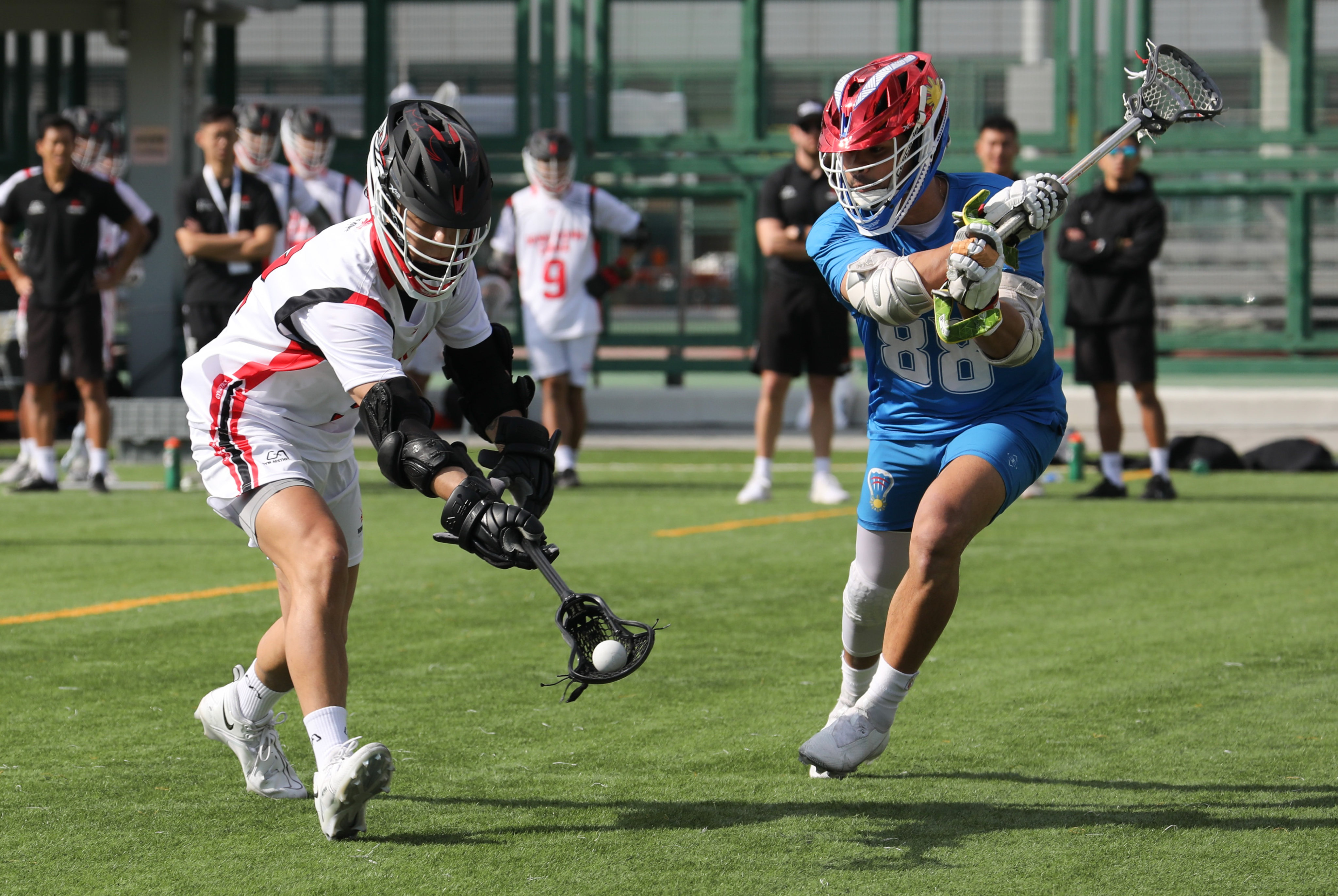 Hong Kong’s Issac Wu Yun-Hong (left) catches the ball during his side’s game against the Philippines. Photo: Xiaomei Chen