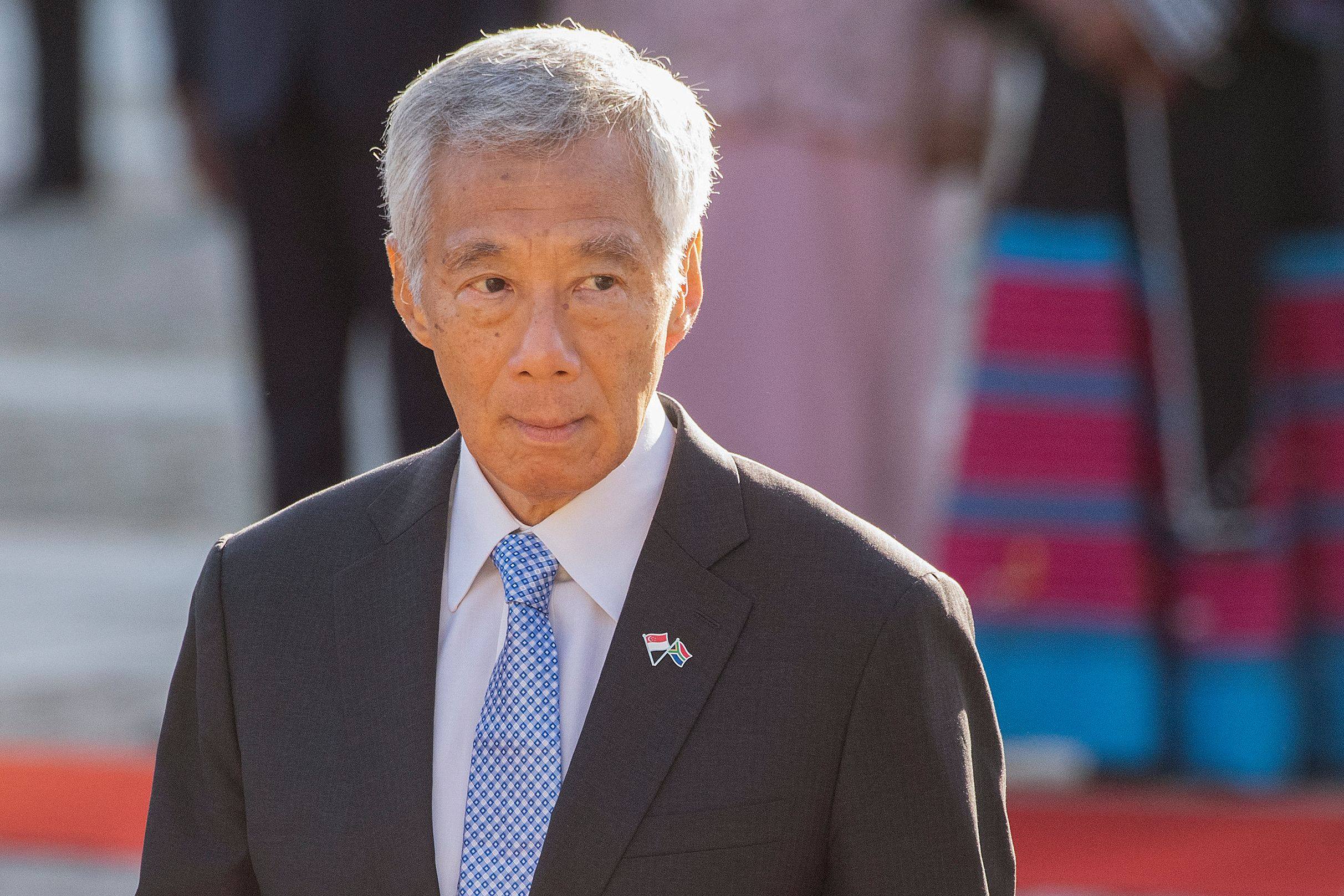 Singapore’s Prime Minister Lee Hsien Loong during his visit at the South African Parliament in Cape Town on May 16, 2023. Photo: AFP