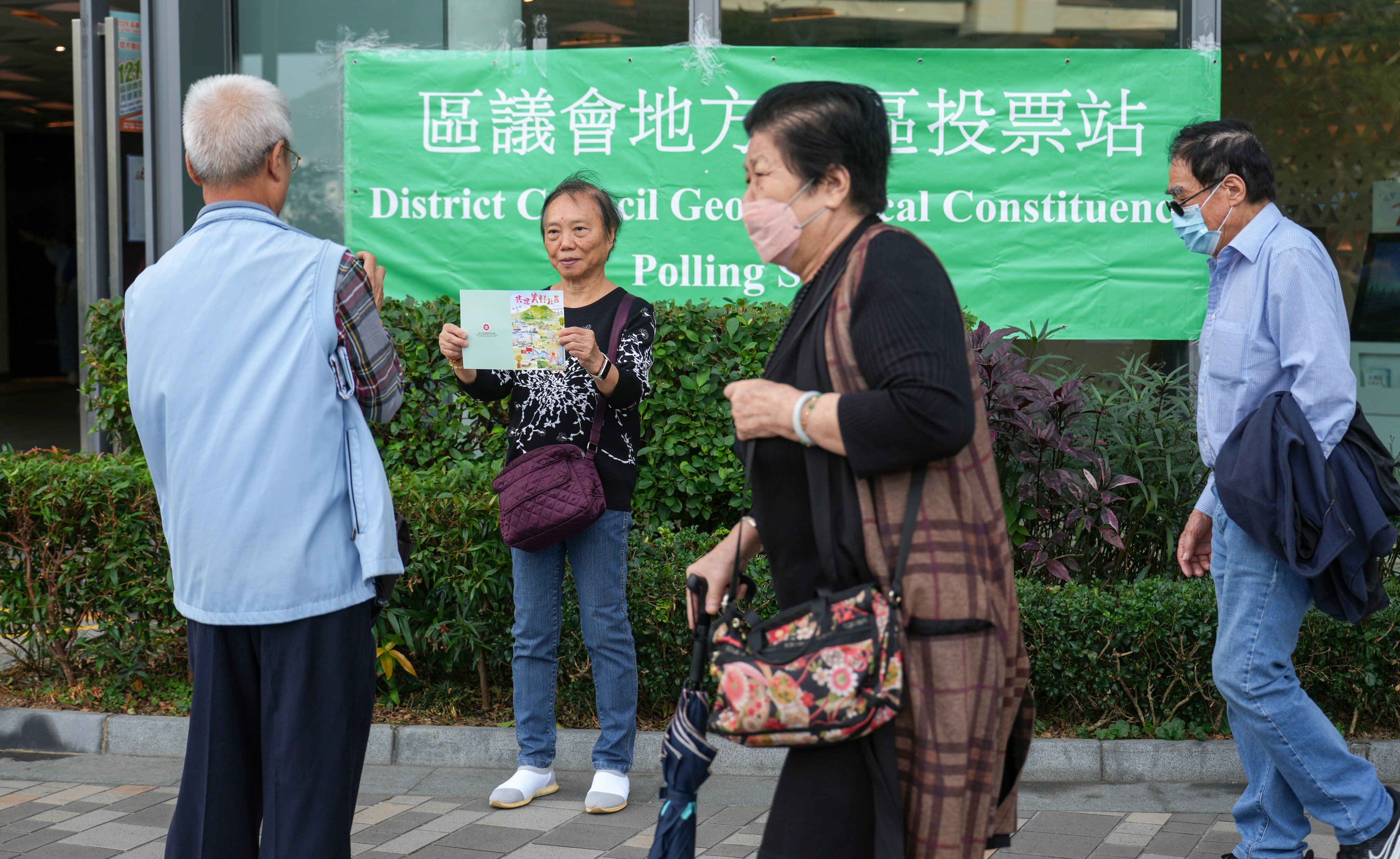Outside a district council polling booth in North Point. Hong Kong’s political scene went through a series of shake-ups in 2023. Photo: Sam Tsang