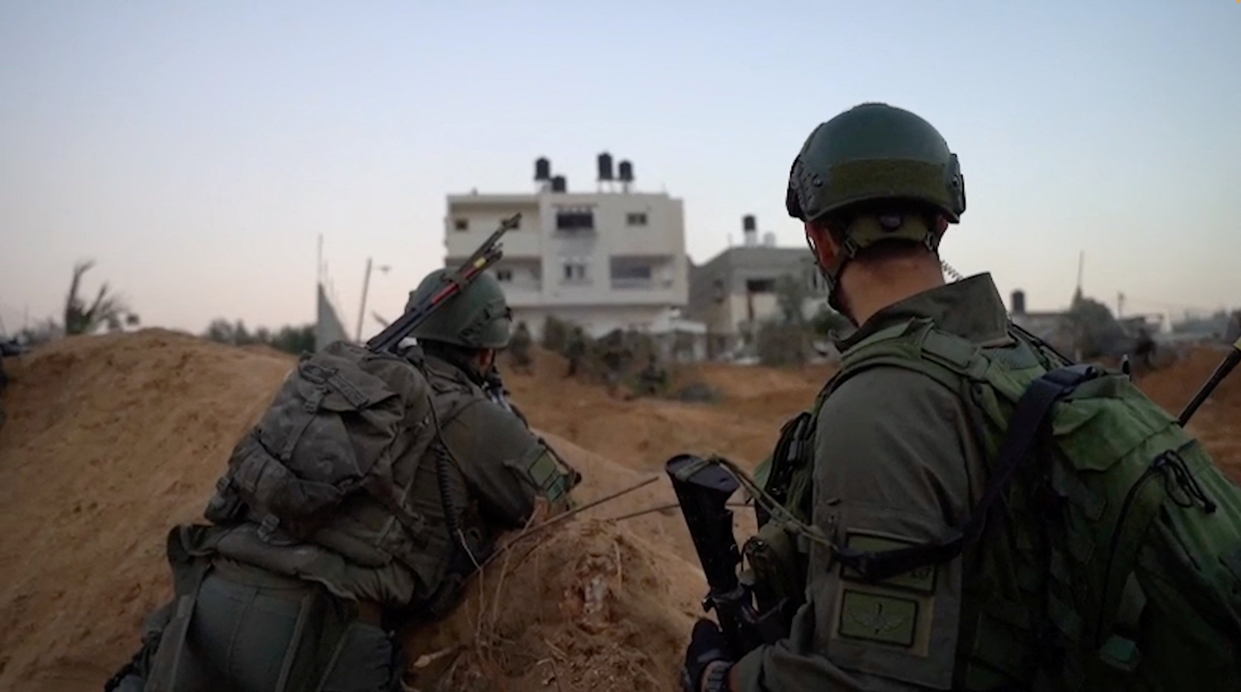 Israeli soldiers in a location given as Khan Younis, Gaza on Friday. Photo: Israel Defence Forces / Handout via Reuters