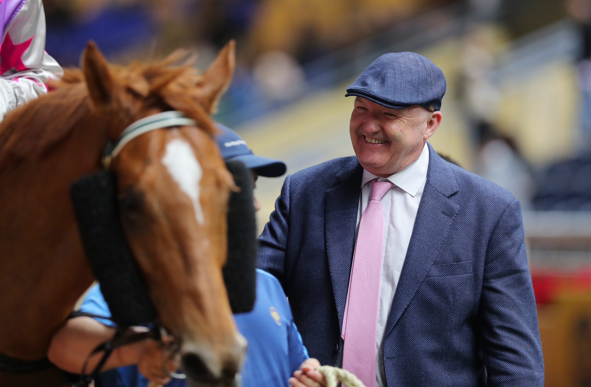 David Hayes enjoys a winner at Happy Valley on Friday night.